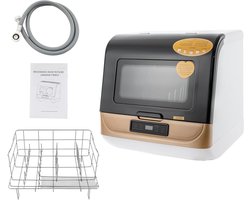 Mini Vaatwasser - Tafelmodel Apparaat - Snelle Schoonmaak - Drie Wasprogramma's - 45 x 40 x 45 cm - Goud