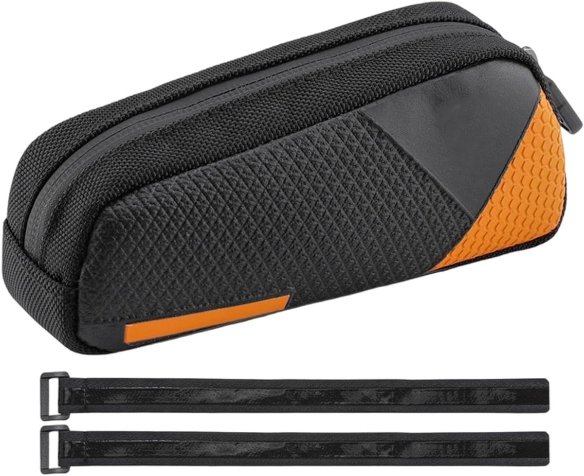 Fiets Frametas - Opbergzakje - Fietsen Opbergen - Dubbele Waterdichte Rits - 06 Liter - Oranje