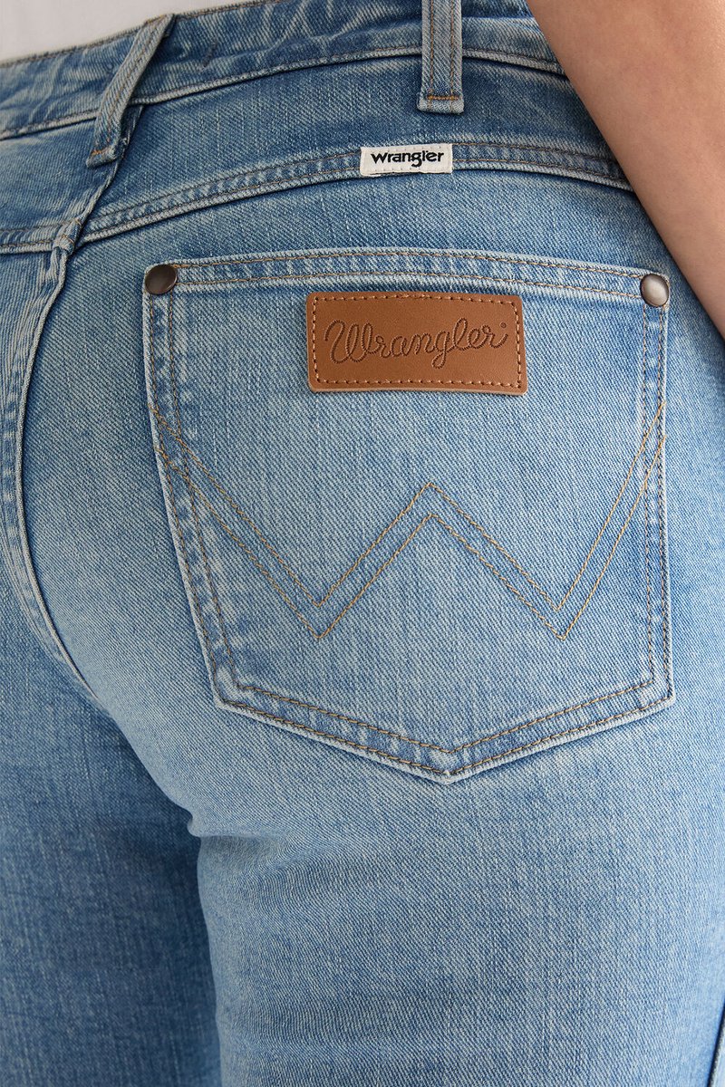 Wrangler MONTANA Dames Flared Fit Jeans W32 X L34 Blauw