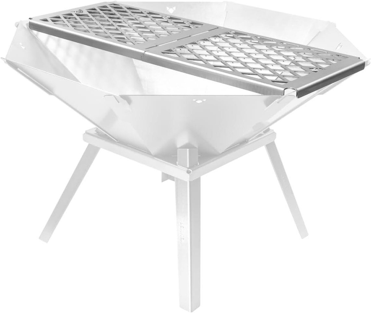 Grillrooster - Vleesrooster - Mobiel Grillen - Tweedelig Ontwerp - 48 x 18 cm - Zilverkleurig