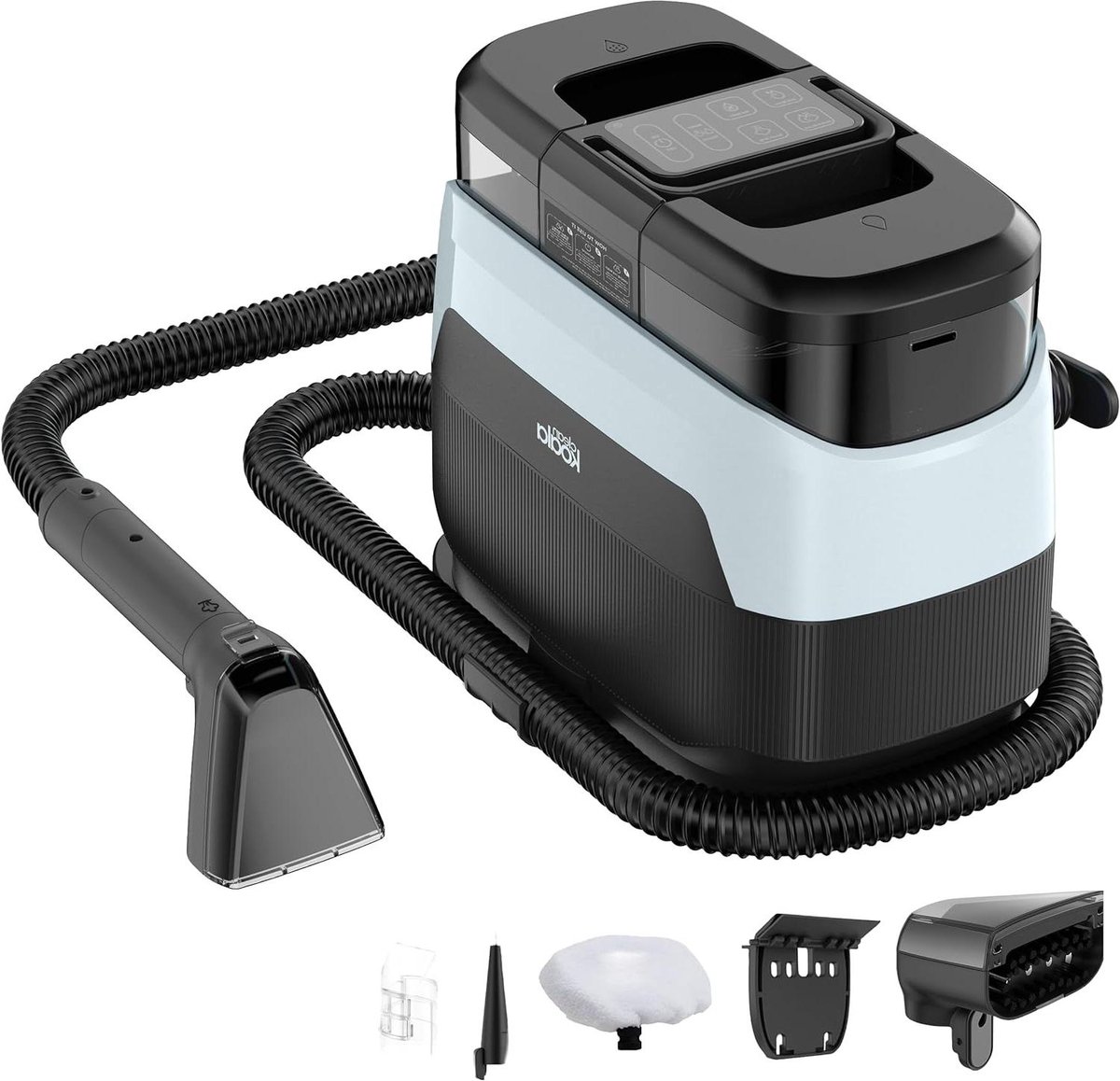 Tapijtreiniger Stoomreiniger - Meubelreiniger Vlekkenverwijderaar - Grondig Reinigen - Krachtige 1650W Motor - 2.2L Tank - Zwart/Blauw