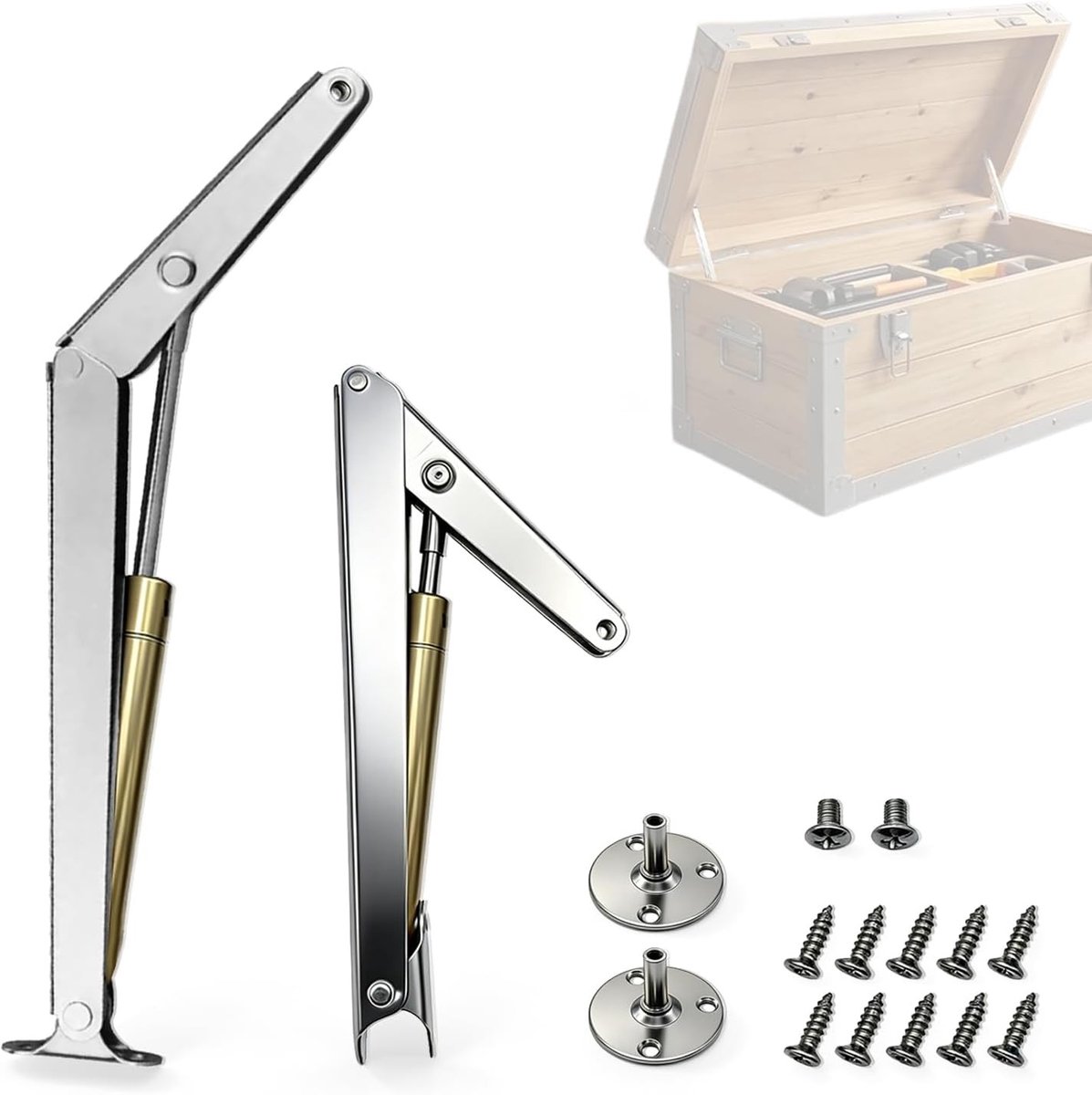 Hydraulische schokdempers voor keukendeuren, 2 stuks, gasdrukdempers voor meubels, 200 N, ideaal voor kastdeuren en houten kisten
