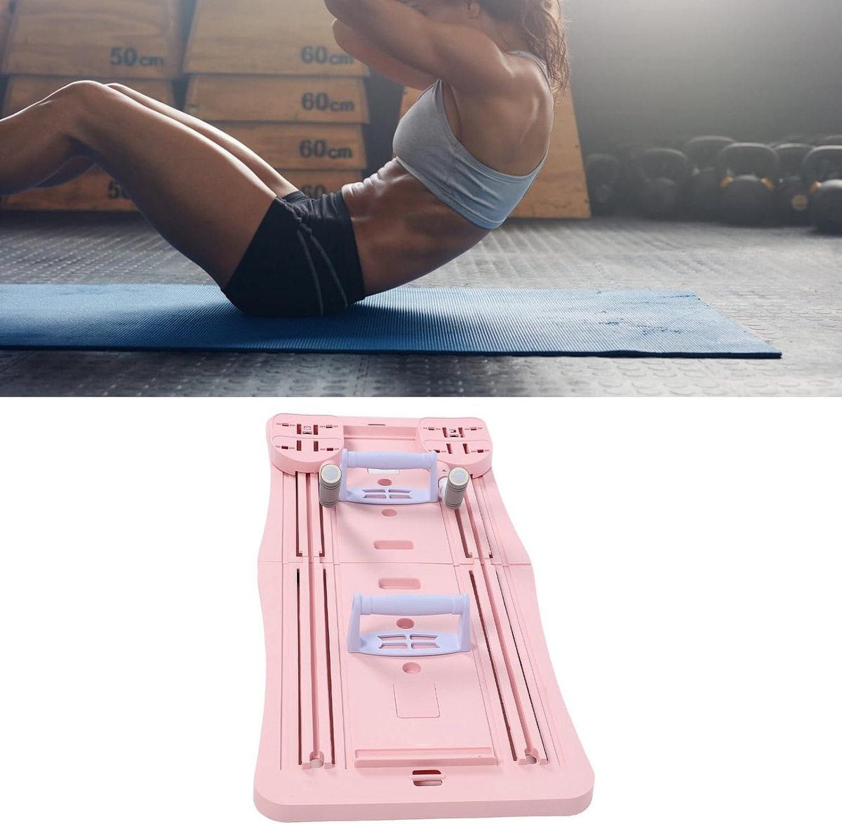 Push Up Board Multifunctionele Fitness Board Verstelbare Draagbare Oefening Apparatuur Borst Buikoefening Thuis Gym Krachttraining Pushup Stands voor Mannen Vrouwen (Roze)