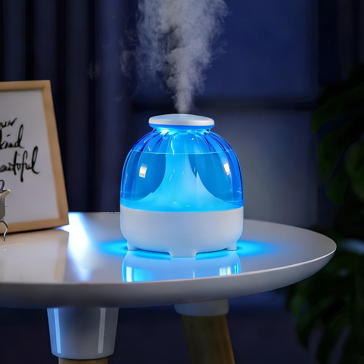 SnelShoppen - 650 ml USB Luchtbevochtiger voor Slaapkamer - Stille Cool Mist Luchtbevochtiger met 2 Mistmodi en Nachtlampje - Ideaal voor Woonkamer, T