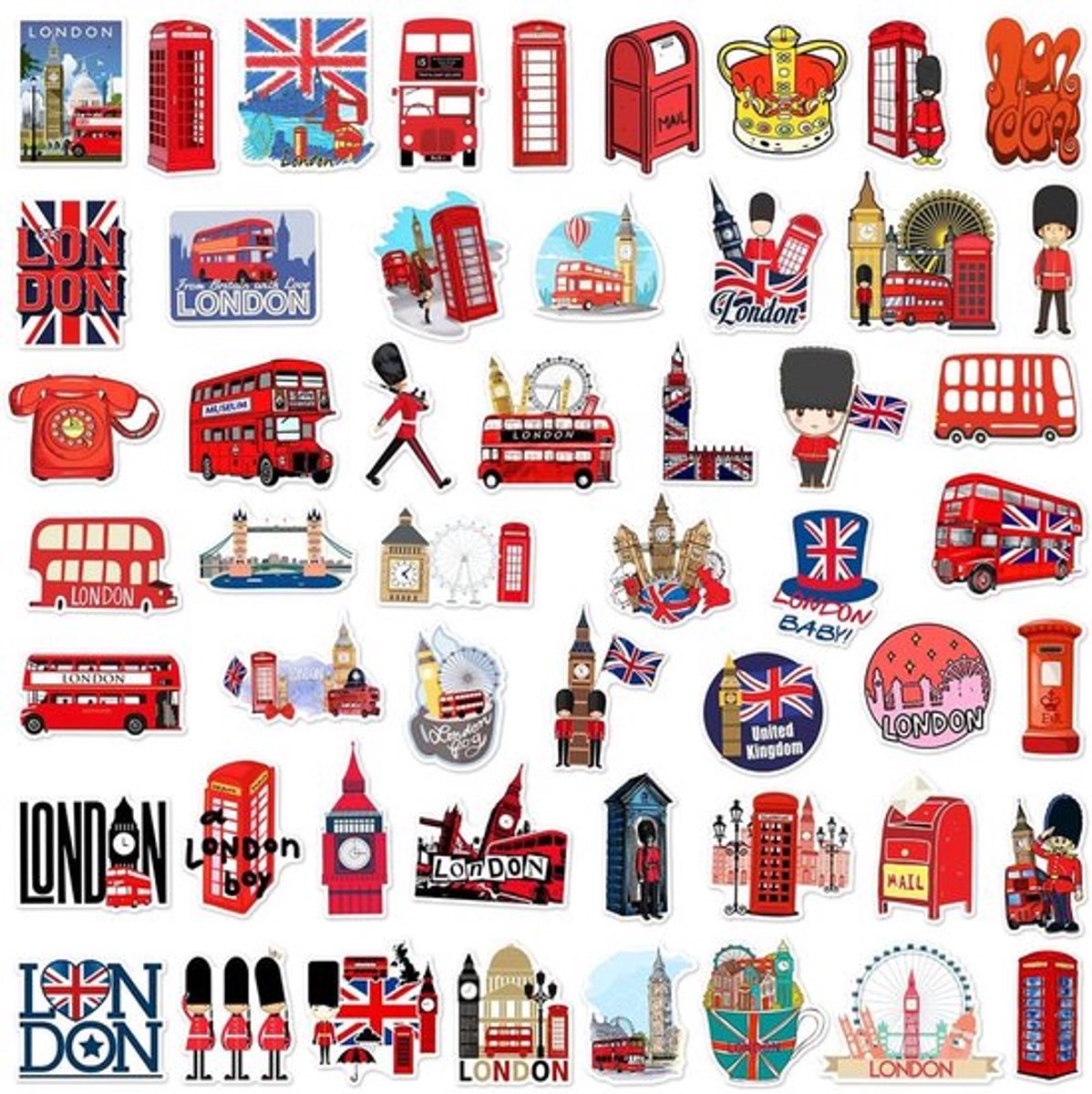 Stickerset 50 stuks - Vinyl Stickers - Waterdicht - Uniek Design - Voor Laptop/Skateboard/Fiets - Lange Levensduur - Vinylstickers