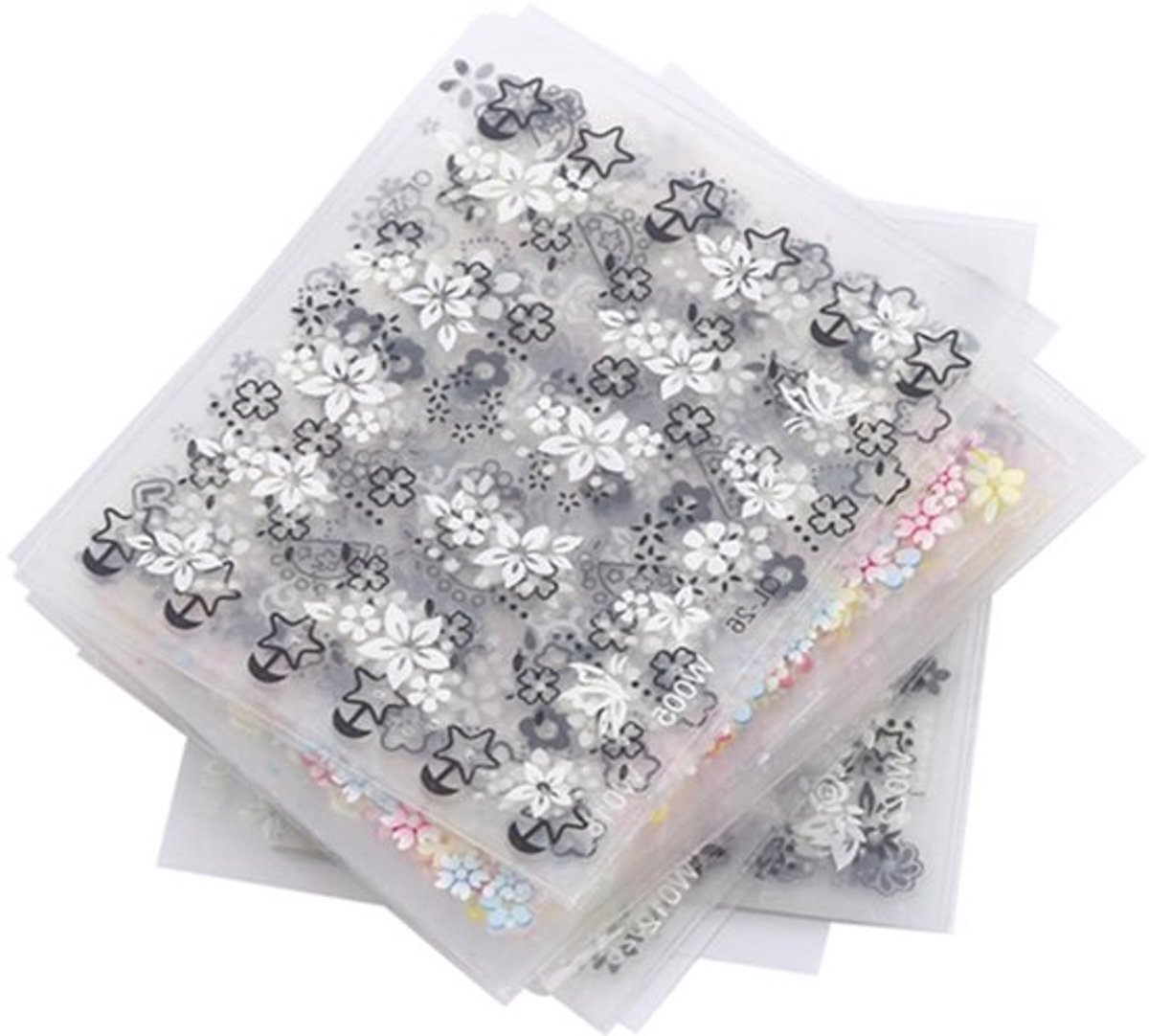 Nagelstickers 50 Vellen - 3D Nail Art Stickers - Zelfklevende Nageldecoraties - PVC Materiaal - DIY Nail Art Supplies - Bloemdesign