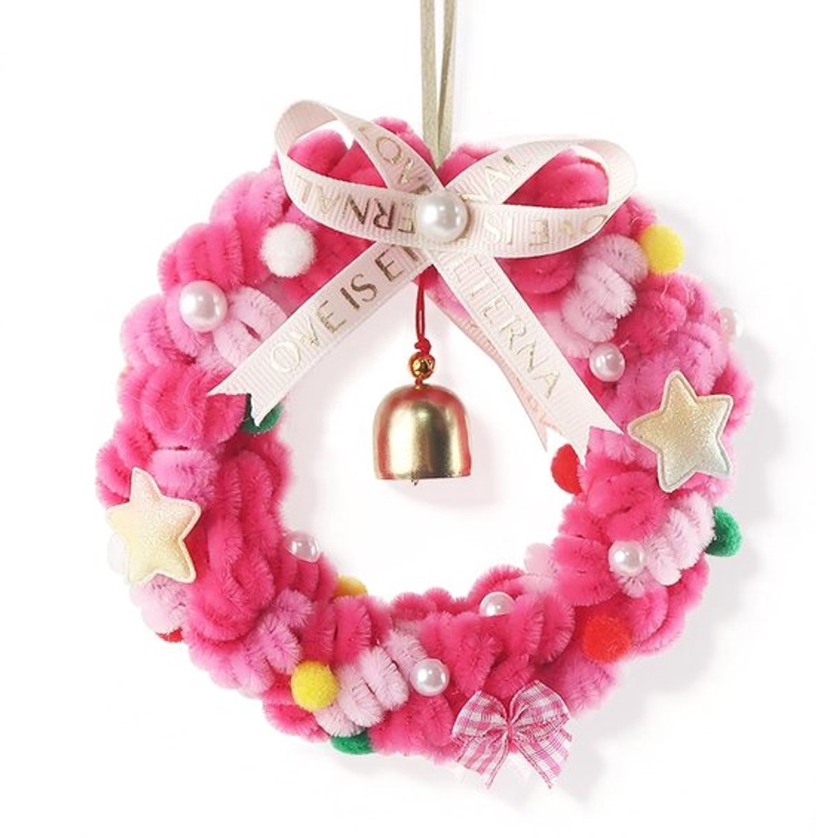 Roze Handwerkdecoratieset met 151 Stuks voor Kerstkransen