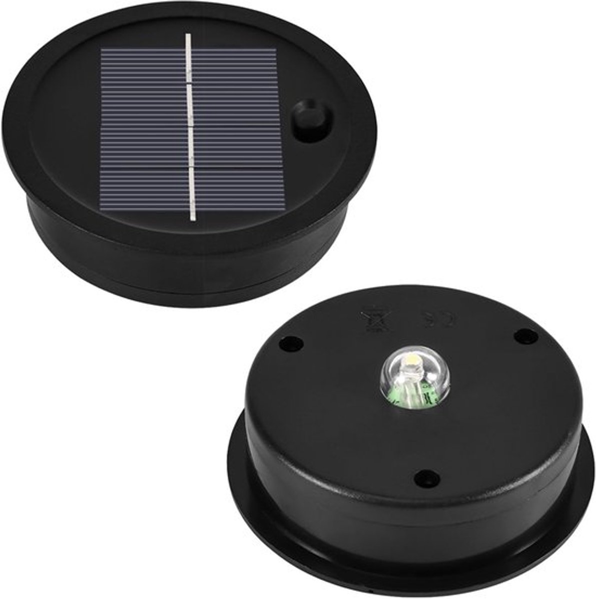 Solarlampen 2 Stuks - Warm Wit Licht - IP65 Waterdicht - Zonnepaneel - Lantaarn - Ingebouwde Lichtsensor - 8,1 cm Hoog - Zonneverlichting