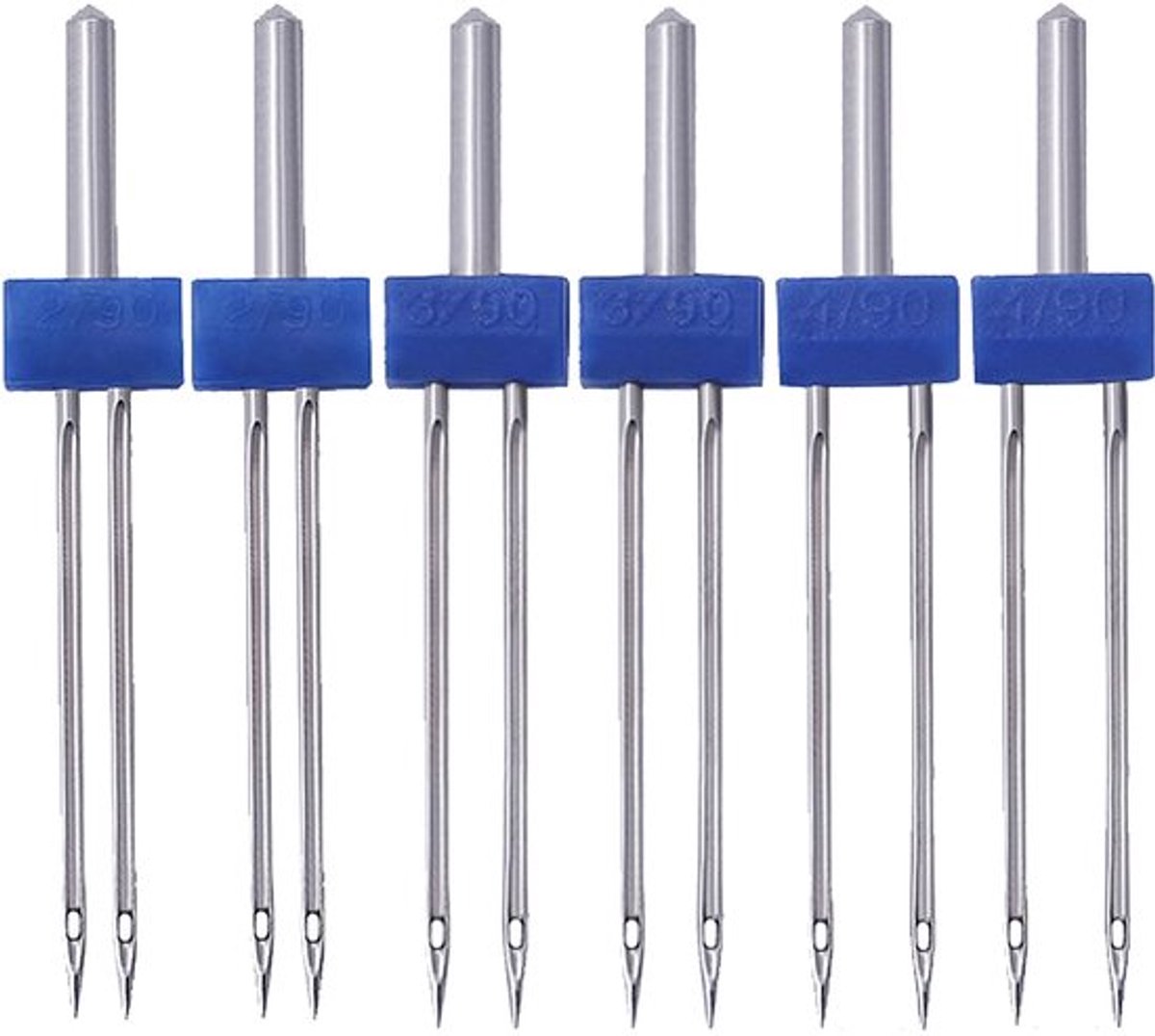 Tweelingnaald Set van 6 - Naaimachine Naalden - Dubbele Naalden - Jersey Naald - Stretch Naald - Hoogwaardig Roestvrij Staal