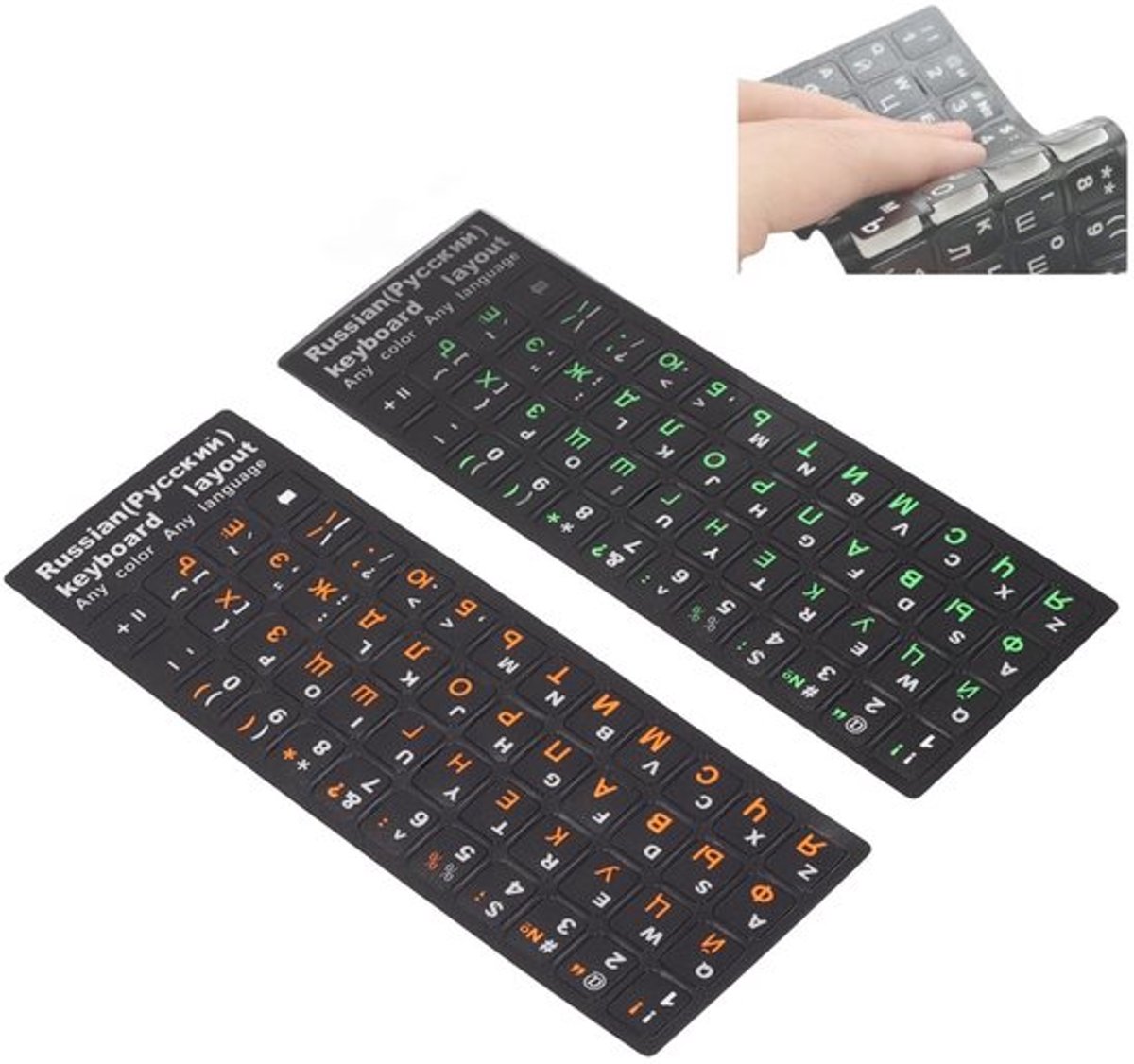 Toetsenbordstickers Waterdicht - Toetsenbordstickers QWERTY - 2 Stuks - Geschikt voor Laptop/Computer - Antislip - Voor 10 tot 17 Inch Notebooks - Toetsenbordlabels