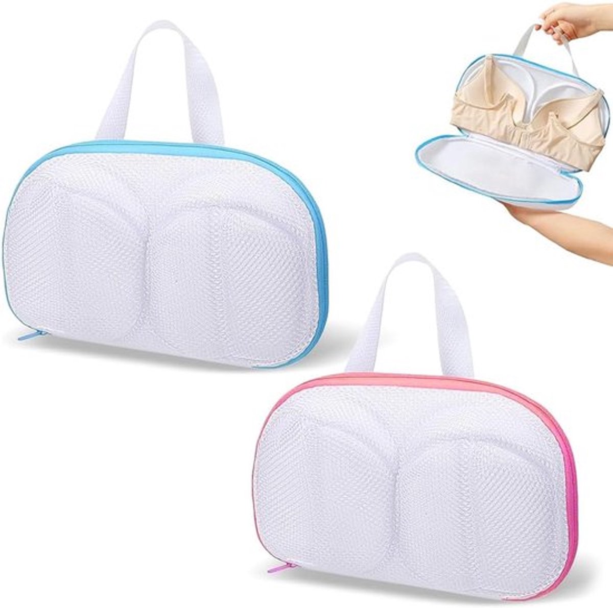 Thijox - 2 Stuks Wasnet voor Beha's en Ondergoed - Waszakje voor Sokken en Gevoelige Kleding - Beschermt en Verlengd Levensduur van Uw Kleding - Perfe