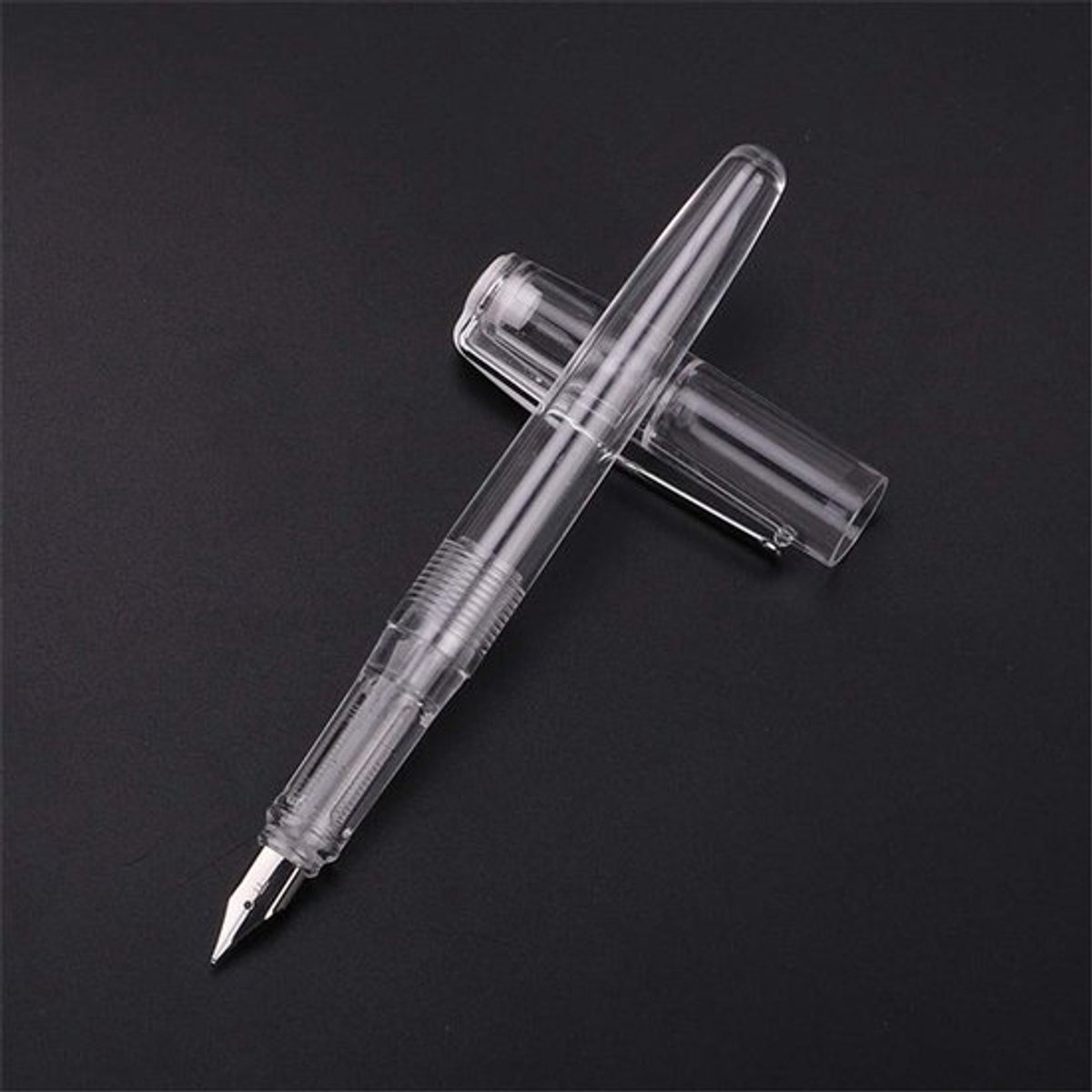 Vulpen Fijne Penpunt 0,5mm - Kunststof - 13,5 cm - Transparant - Inclusief 1 Vulpen - Geen Inkt - Schrijfpunt