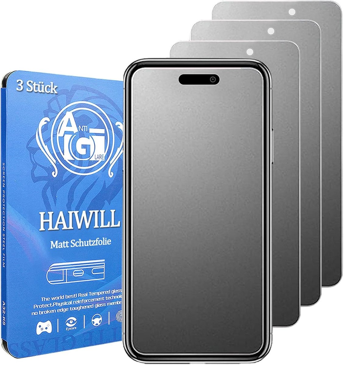 Set van 3 Matte Screen Protectors voor iPhone 17 Pro Max, Anti-Fingerprint, Krasbestendig, 9H Gehard Glas, 6.9 Inch Bescherming