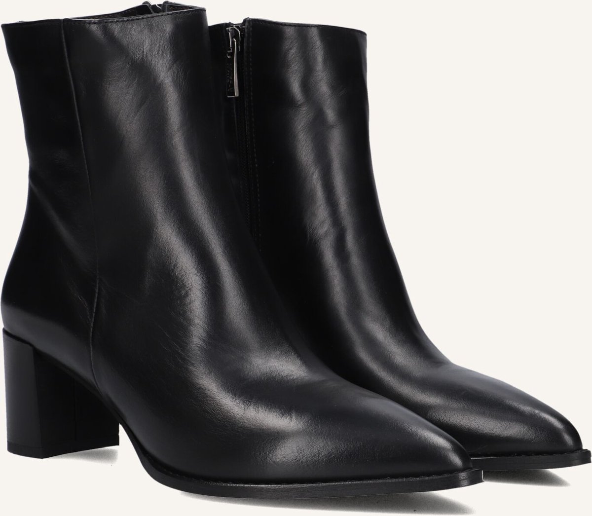 Notre-V 35239 Enkellaarsjes - Enkelboots met rits - Dames - Zwart - Maat 35