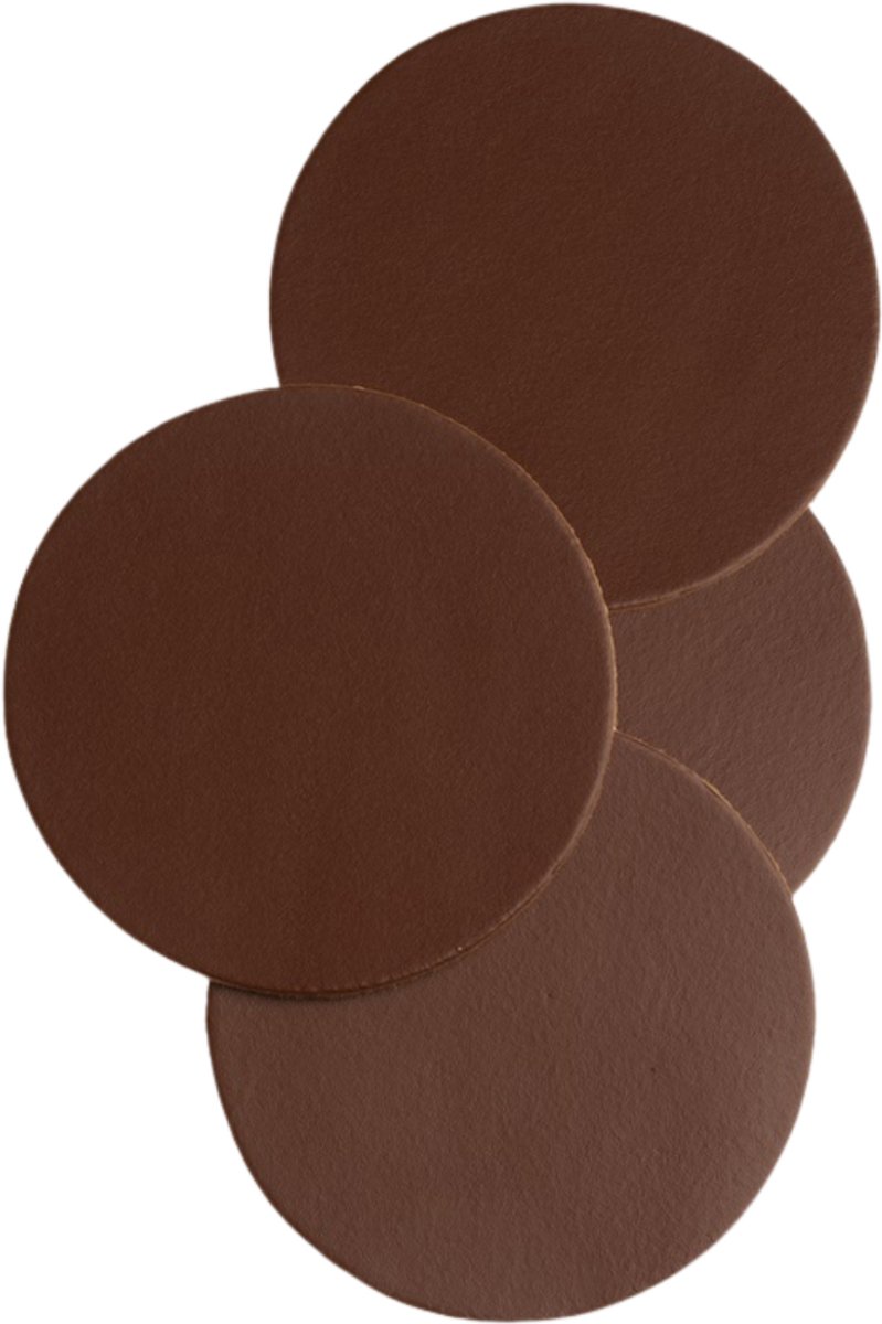 Xapron - Leren Ronde Onderzetters - Tableware - Set van 4 - Hittebestendig & Waterafstotend