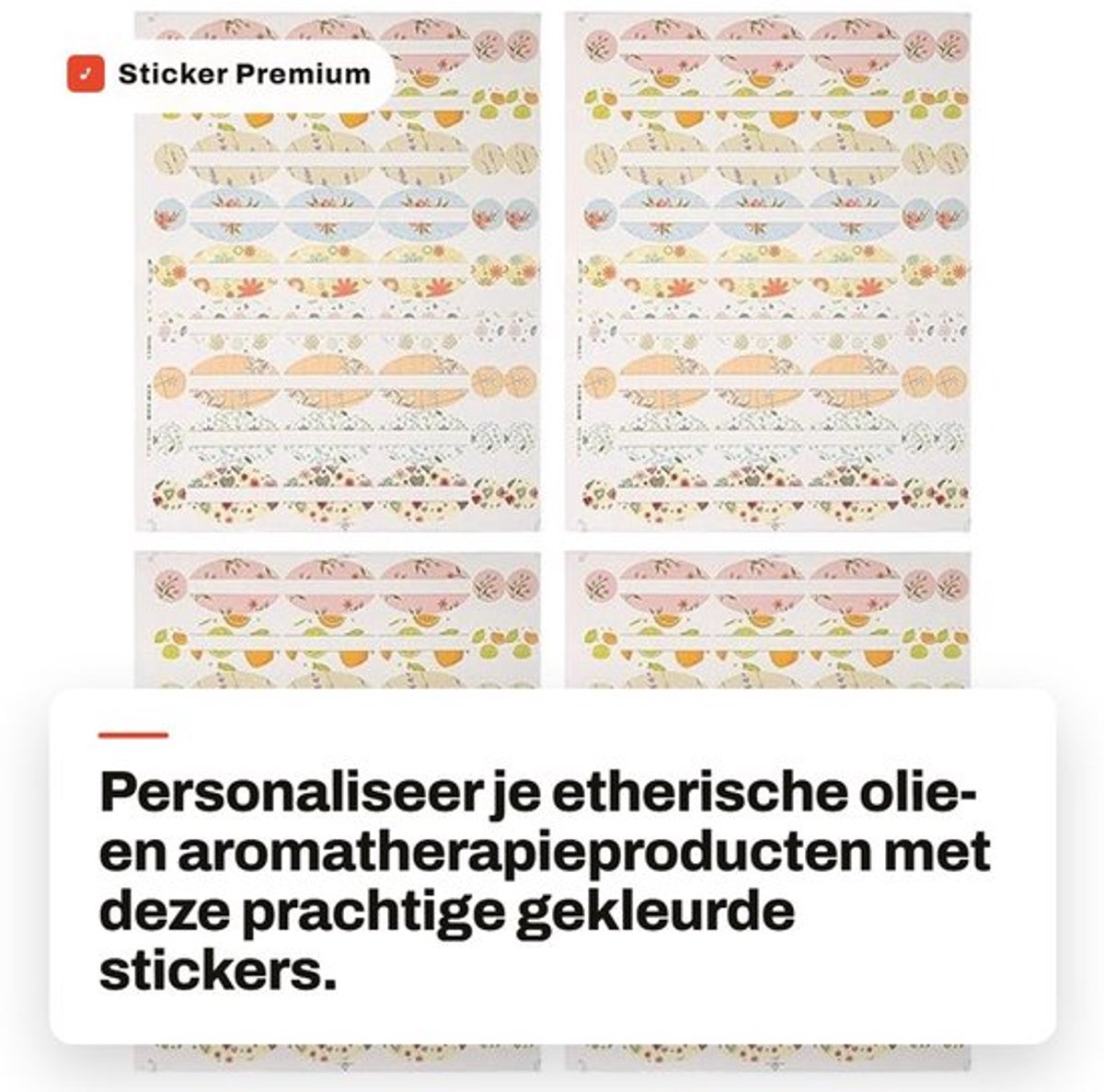 Sticker Premium - Olie- en waterbestendige Sticker - Kleurrijke Etiketten - Etherische Olie - Aromatherapie - Personaliseer je producten