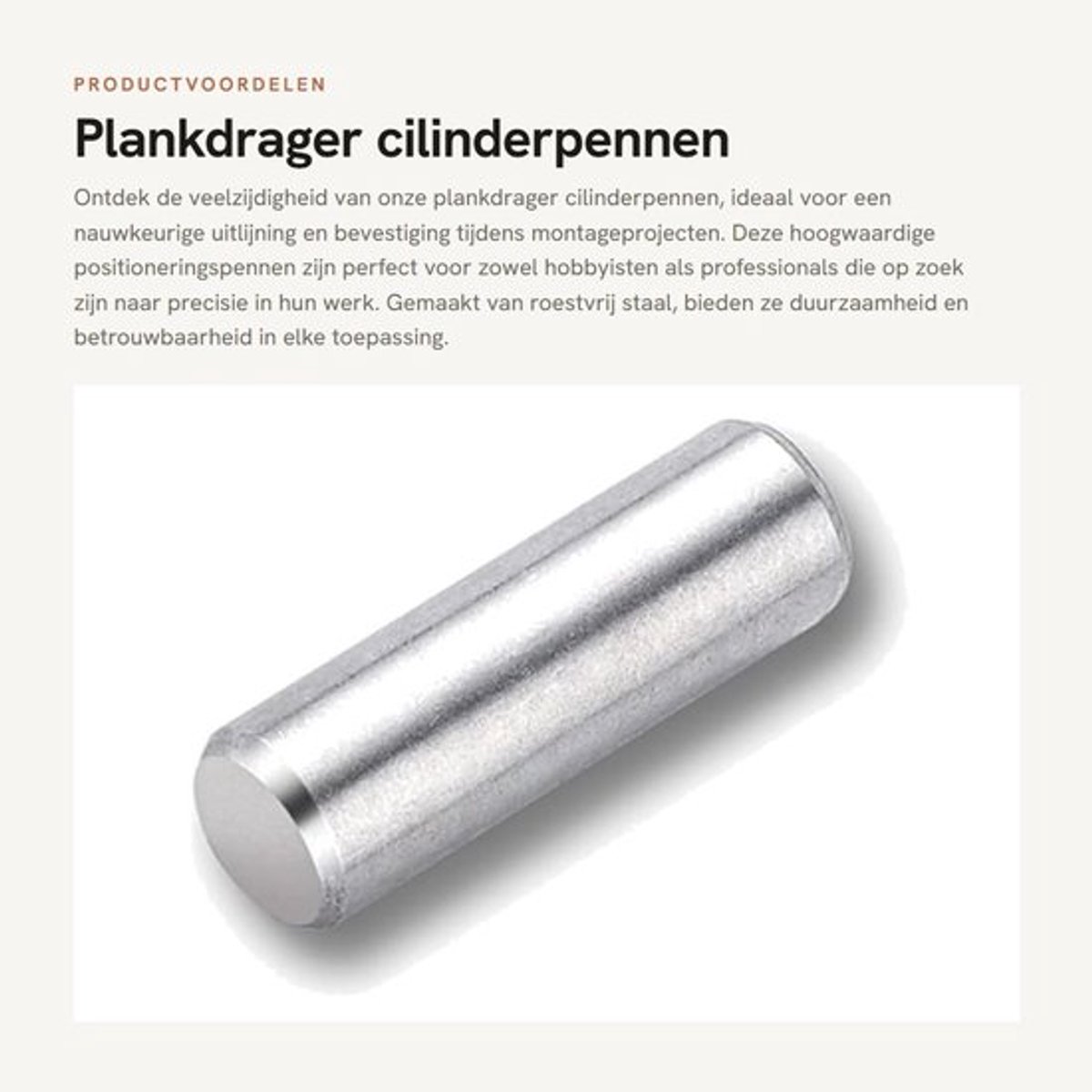 Plankdrager Roestvrij Staal - Plankdragers M6x6mm - Positioneringspennen - Cilindrische Fixeerpen - 30 Stuks - Duurzaam en Corrosiebestendig - Positioneringspen
