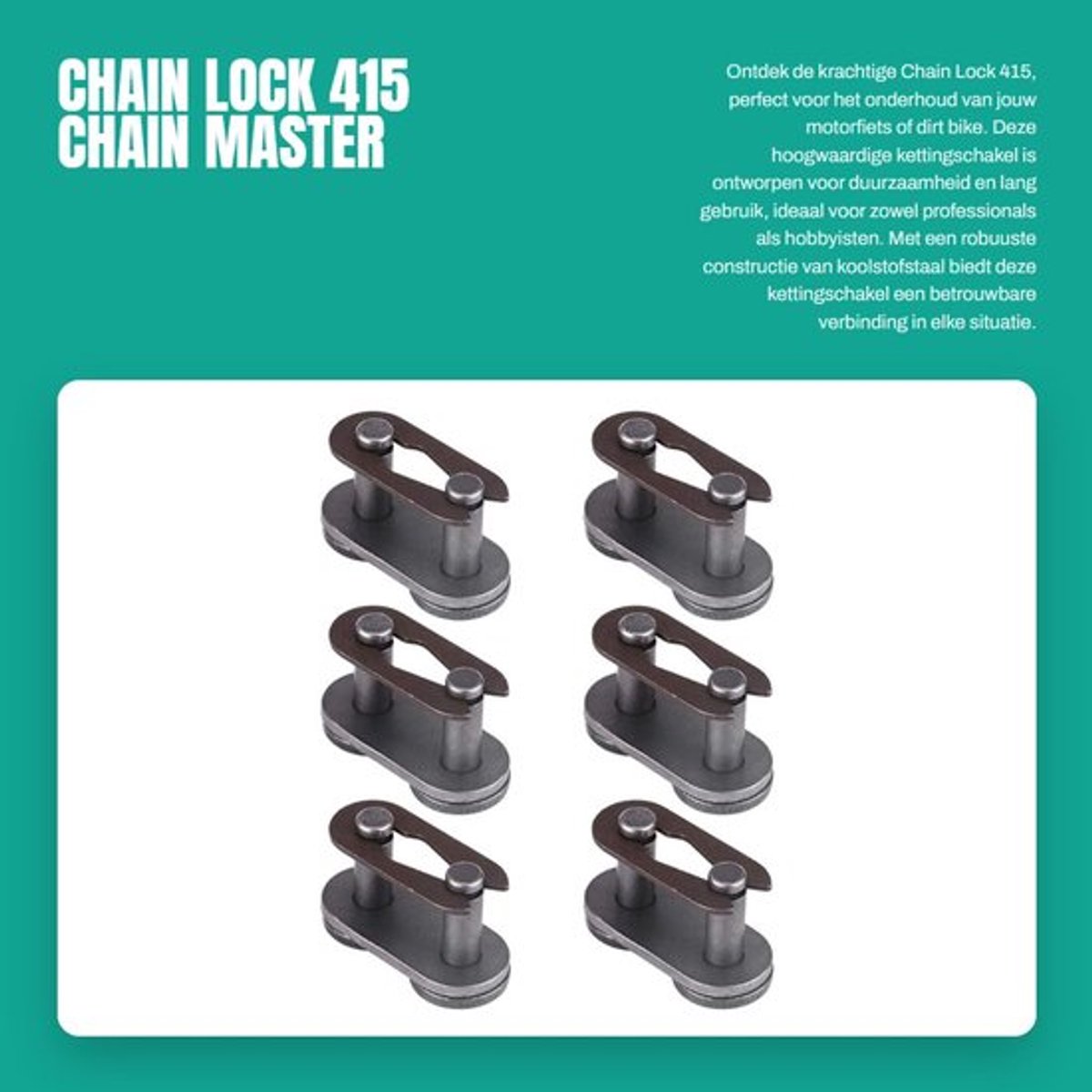 Kettingslot Hoogwaardig Koolstofstaal - 415 Kettingslot - Verbindingsschakel - Duurzaam - Lange Levensduur - Lengte 21 mm - Kettingverbinding