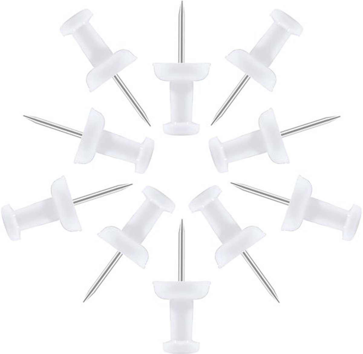 Duimspijkers 120 Stuks - Witte Pushpins - Plastic Hoofd - Stalen Punt - 1 Inch Lang - Voor Kantoor/School/Projecten - Push Pins