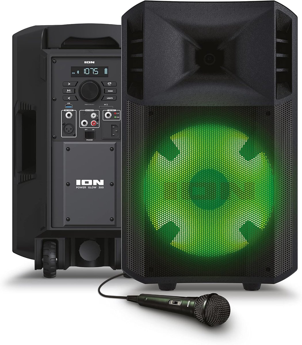 SnelShoppen - 300 Watt Bluetooth Speaker met Karaoke Microfoon, Verlichting, Multi-Channel Mixer en Oplaadbare Batterij voor Feesten, Camping en Buite