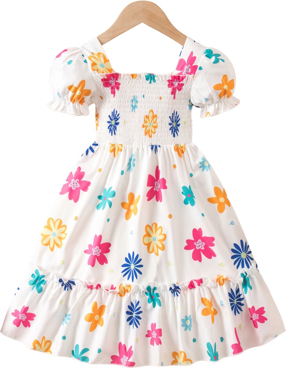 Currero Zomerjurk Meisjes Zomerjurken Kinderen Jurk Meisje Ibiza Stijl Sundress Kinderkleding 11-12 Jaar Wit