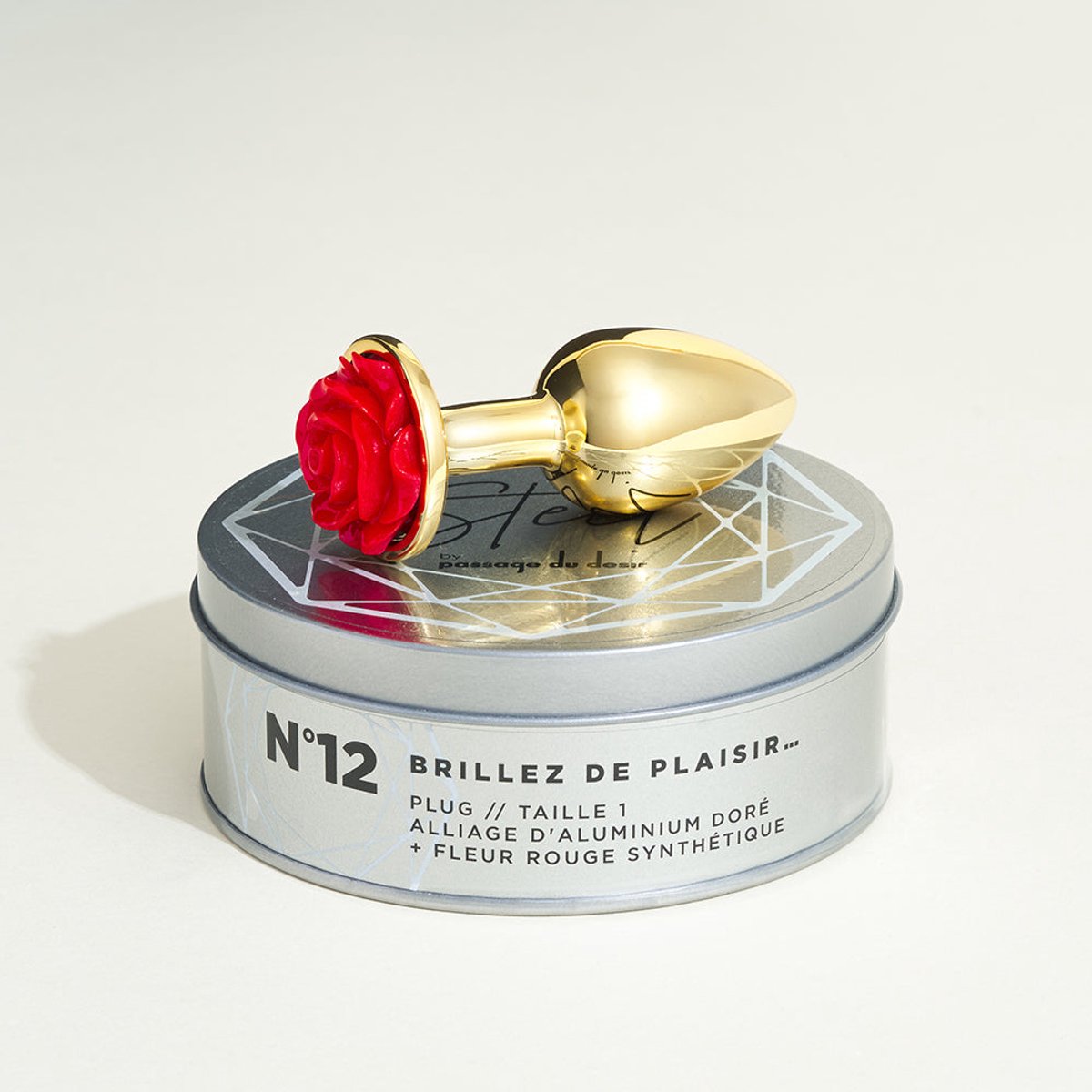 Metalen sieraad plug rose Steel