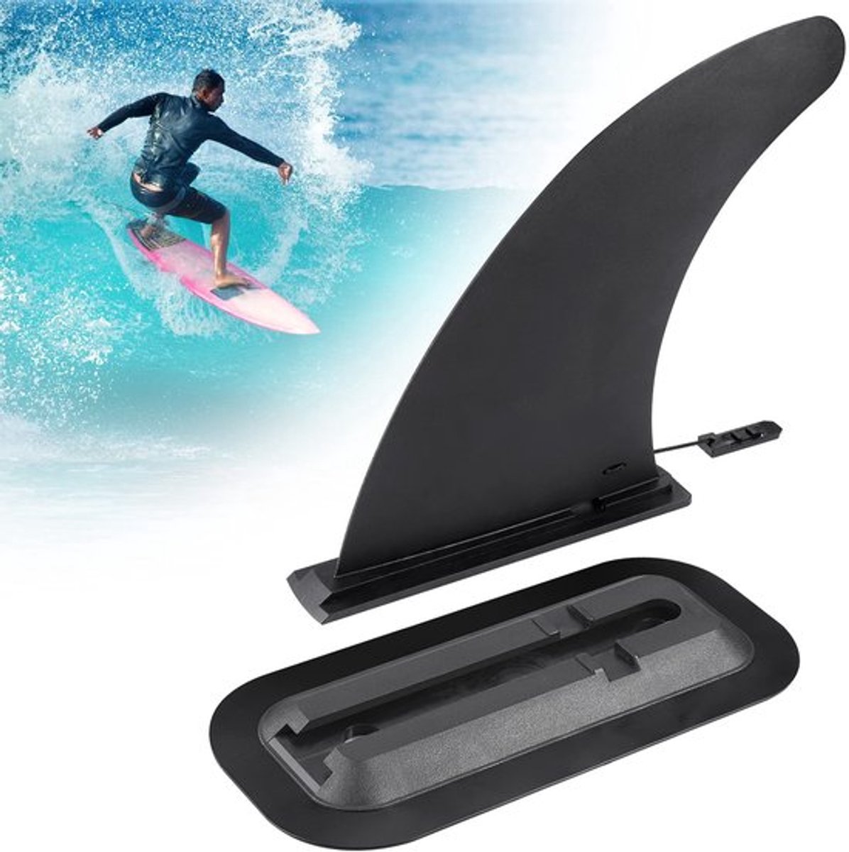 9" Verwijderbare Universele Surfboard en SUP Vin - Vervangingsvin voor Stand Up Paddle Board - Nylon Veilige Verstevigde Surfboard Vinnen voor Longboard Surfboard