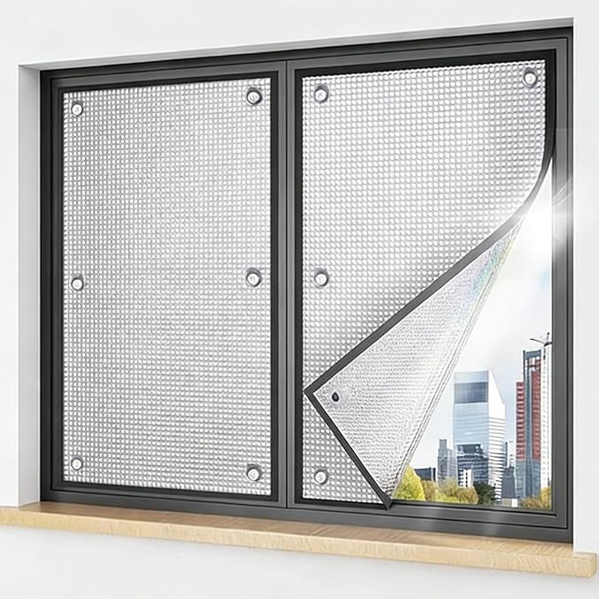 Raamisolatiekit met zuignappen, 35x60 cm, warmtereflecterende folie
