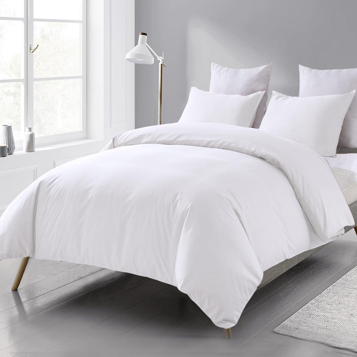 SnelShoppen - Luxe Dekbedovertrek Set 200 x 220 cm - Superzacht Microfiber - Kussenhoezen 80 x 80 cm - Anthraciet Grijs - Premium Kwaliteit
