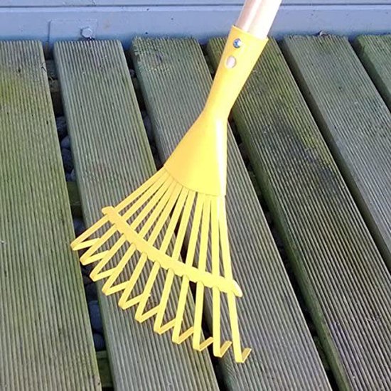 SnelShoppen - Tuingereedschap voor Kinderen - Compleet Set van 8 Stuks - Schep, Bezem, Hark, Dubbele Hak, Metaal met Houten Steel - Ideaal voor Tuinie van Snelshoppen — afbeelding 2
