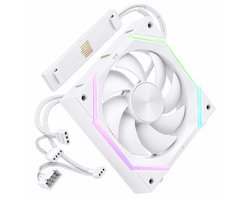 AsiaHorse Nyota Pro - 120mm ARGB PC Ventilator - Daisy Chain - PWM - Dual Zone RGB - 1x - Forward - Wit