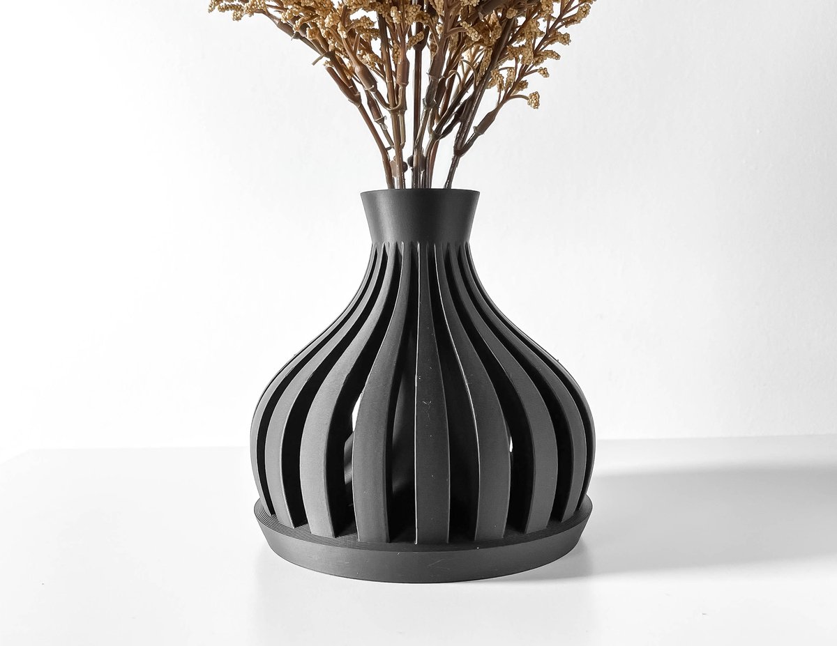 Skushy Vaas Lumishort - Geschikt voor Bouwbloemen - Japandi Designvaas voor Droogbloemen en Kunstbloemen - Sculpturale Decoratieve Vaas - Moderne Woondecoratie