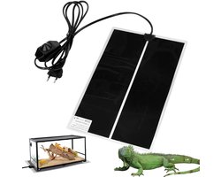 Reptiel Verwarmingsmat - Terrarium Warmtemat - Dieren Warm Houden - Instelbare Temperatuur - 42 x 28 cm - Zwart