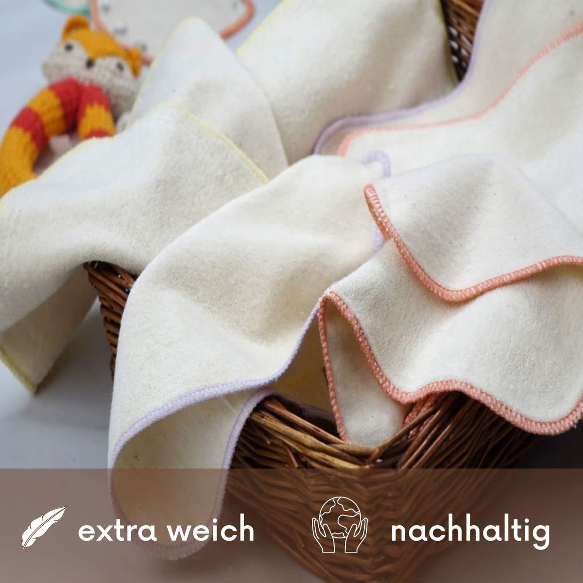SnelShoppen - Avo&Cado éénlaags flanellen washandjes bio 15 stuks lila - Zachte washandjes voor kinderen, baby en volwassenen - Perfect voor badkamer,