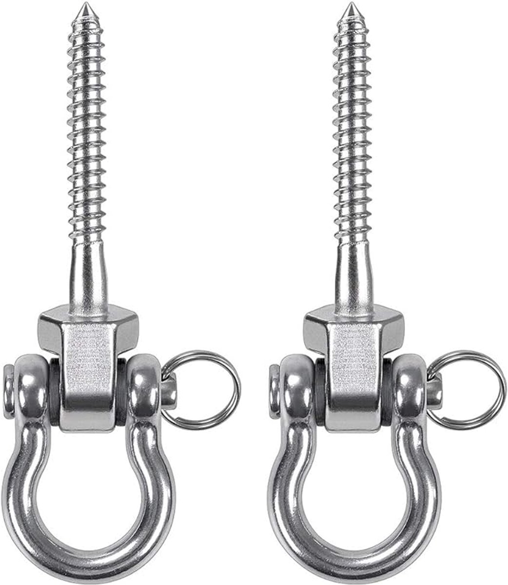 Schommelhanger - Hangstoelhaak - Haak - Schommelaccessoires - tuinbevestiging - stevig - duurzaam - 360° Draaibaar - voor hangstoelen, schommels en hangmatten - 2 stuks