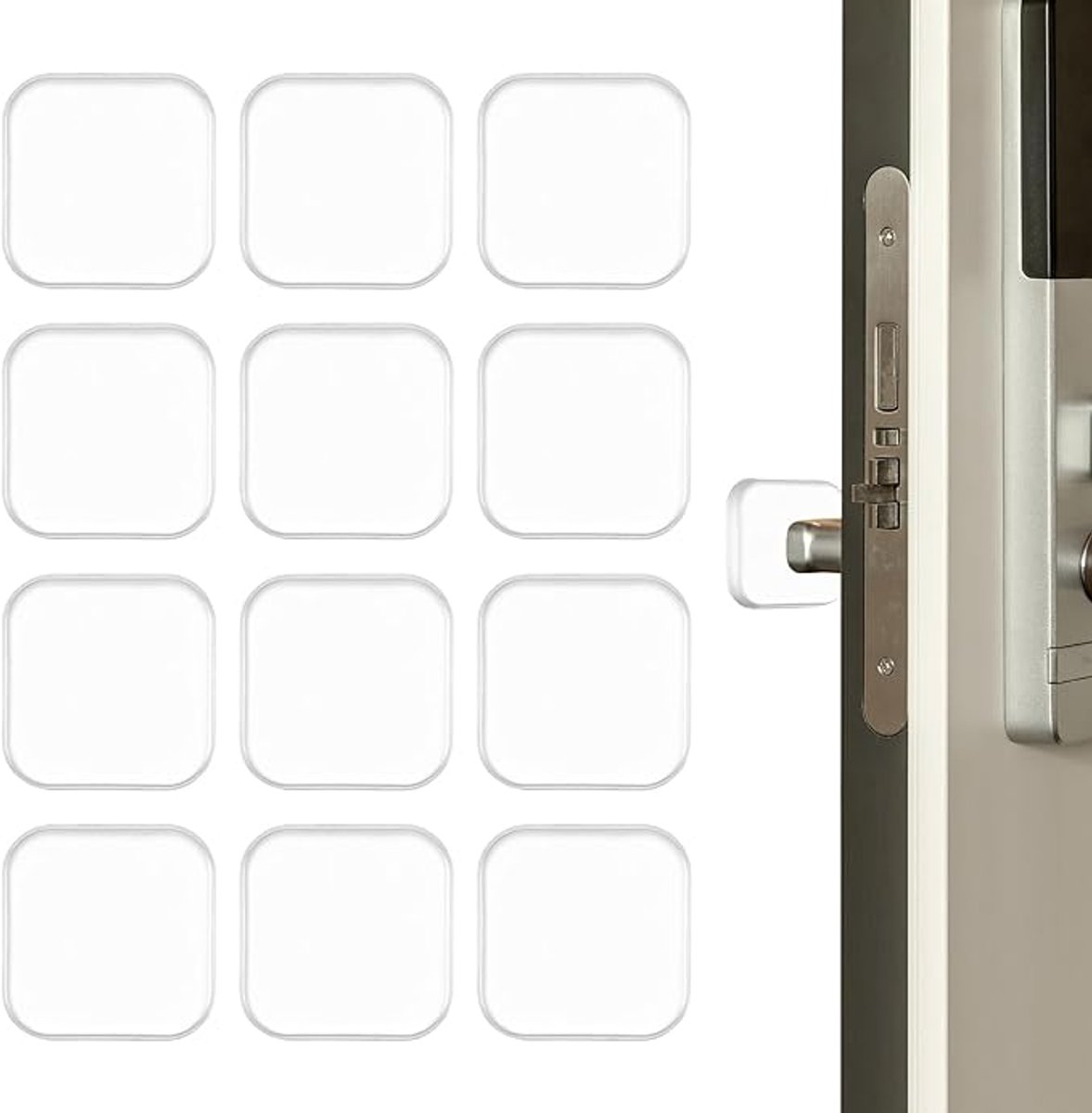 Deurbuffer - siliconen deurstopper - Deurklink Buffers - wandbescherming - Deurstopper - Stootdoppen - anti-botsing - zachte - duurzaam - Geschikt Voor Deurklinken - transparant - 12 stuks