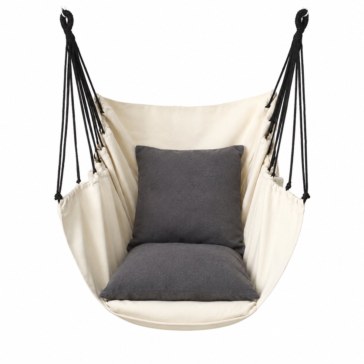 Gloovon® Hangstoel voor Balkon en Tuin - Inclusief 2 Kussens - Geschikt voor Woonkamer & Slaapkamer - Canvas - 100x130 cm