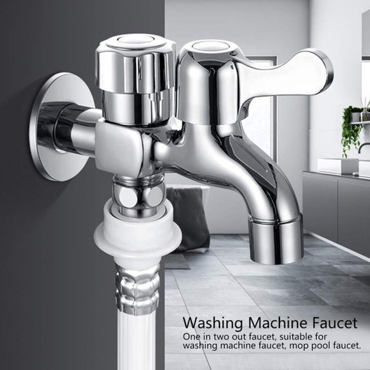 Kraan Muurmontage - Dubbele Uitgang - G1/2 Inch - Zilverlegering - Snelle Koeling - Luxe Stijl - 100% Nieuw - Wandkraan