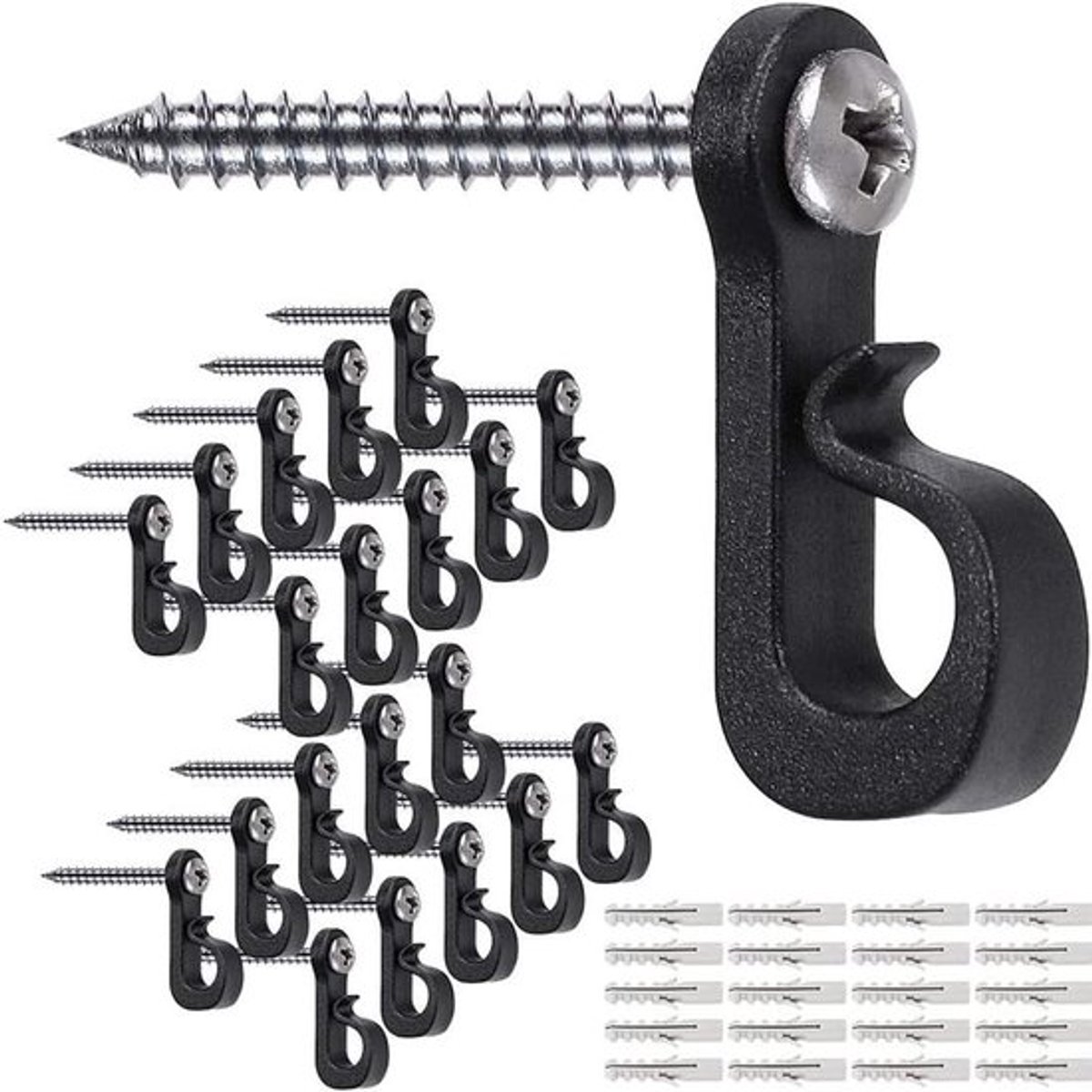 Q-Hanger - 20 stuks kerstlampjes haken - Veilig en robuust - Voor binnen en buiten - Ideaal voor feestverlichting - Geschikt voor...