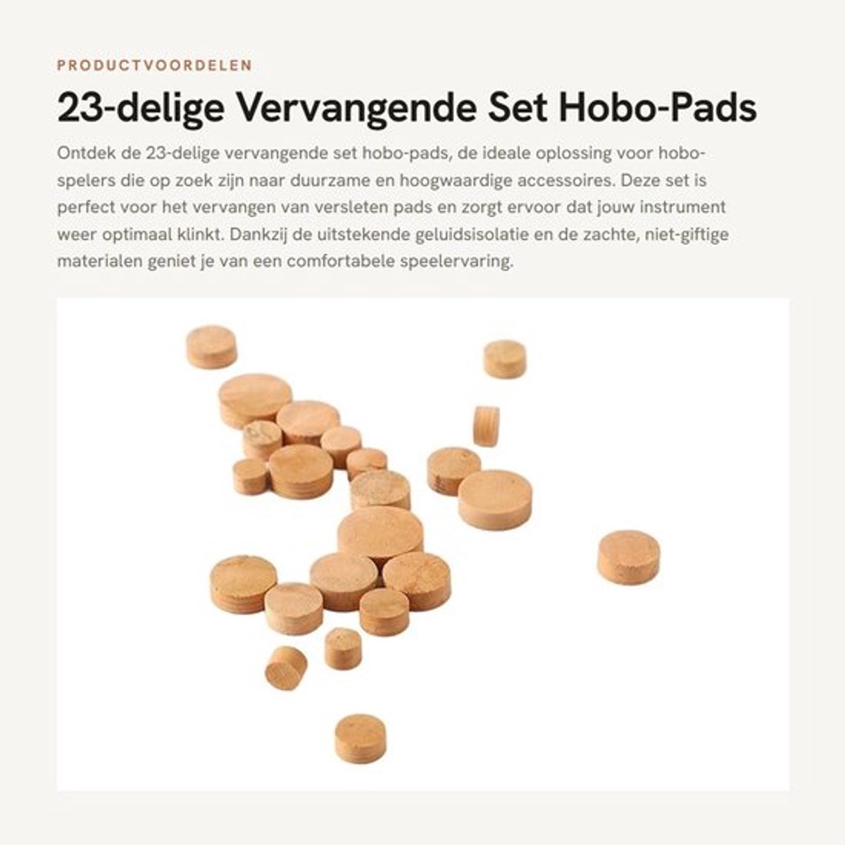 Hobo-Pads 23-delige Set - Kurk Hobo-accessoires - Geluidsisolatie - Slijtvast - Lichtgewicht - Duurzaam Materiaal