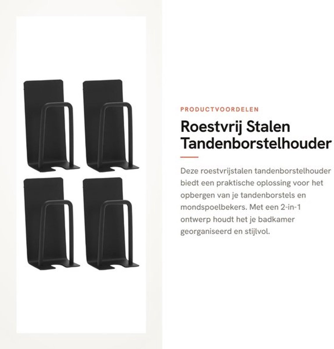 Tandenborstelhouder 2-in-1 - Wandgemonteerde Bekerhouder - Roestvrij Staal - Zelfklevende Tandenborstelstandaard - Badkamer Accessoires - Hygiënisch Ontwerp - Badkameraccessoire