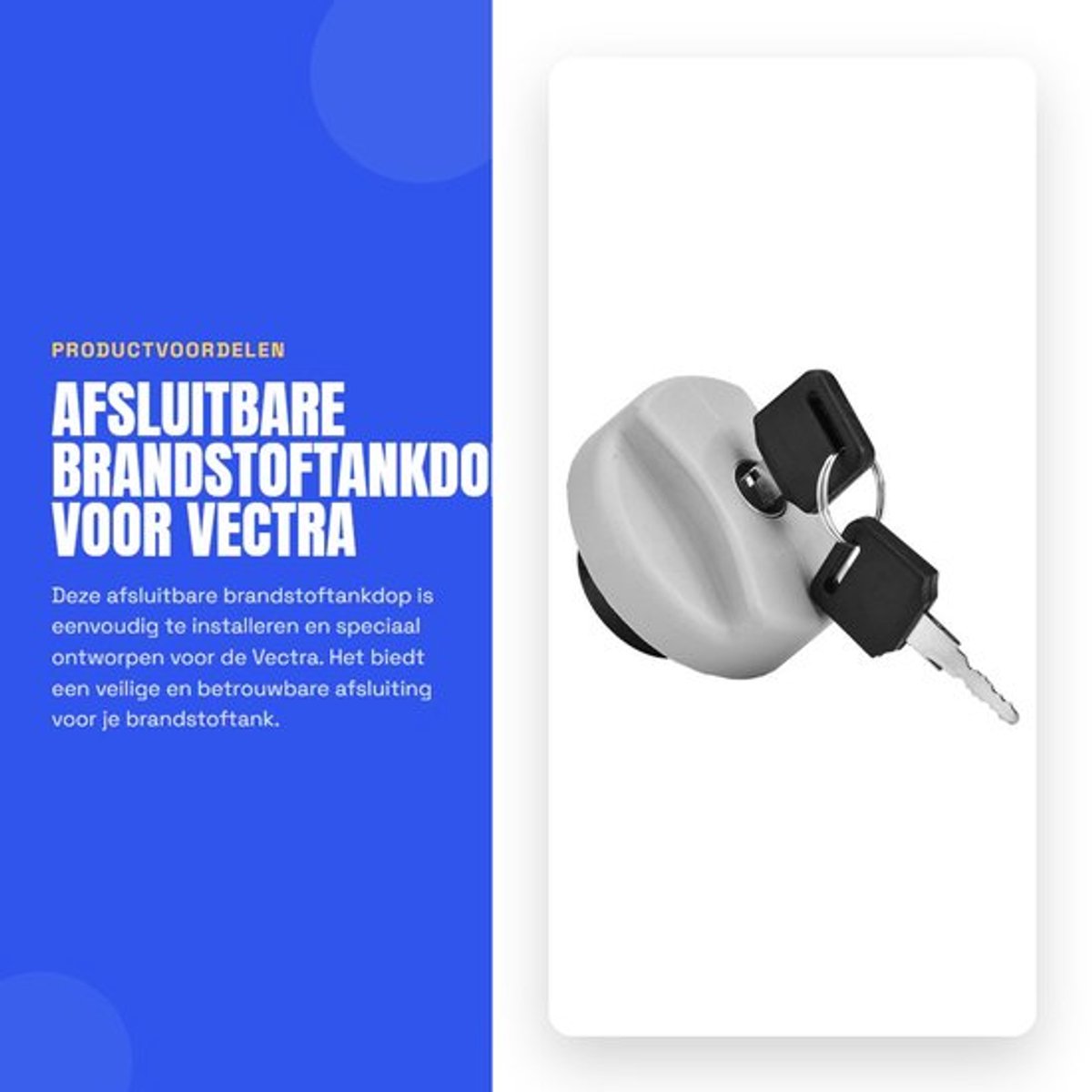 Brandstoftankdop afsluitbaar - Geschikt voor Vectra - Eenvoudig te installeren - Kwaliteitsproduct - Veilige vervanging - OE-nummer referentie - Tankdop