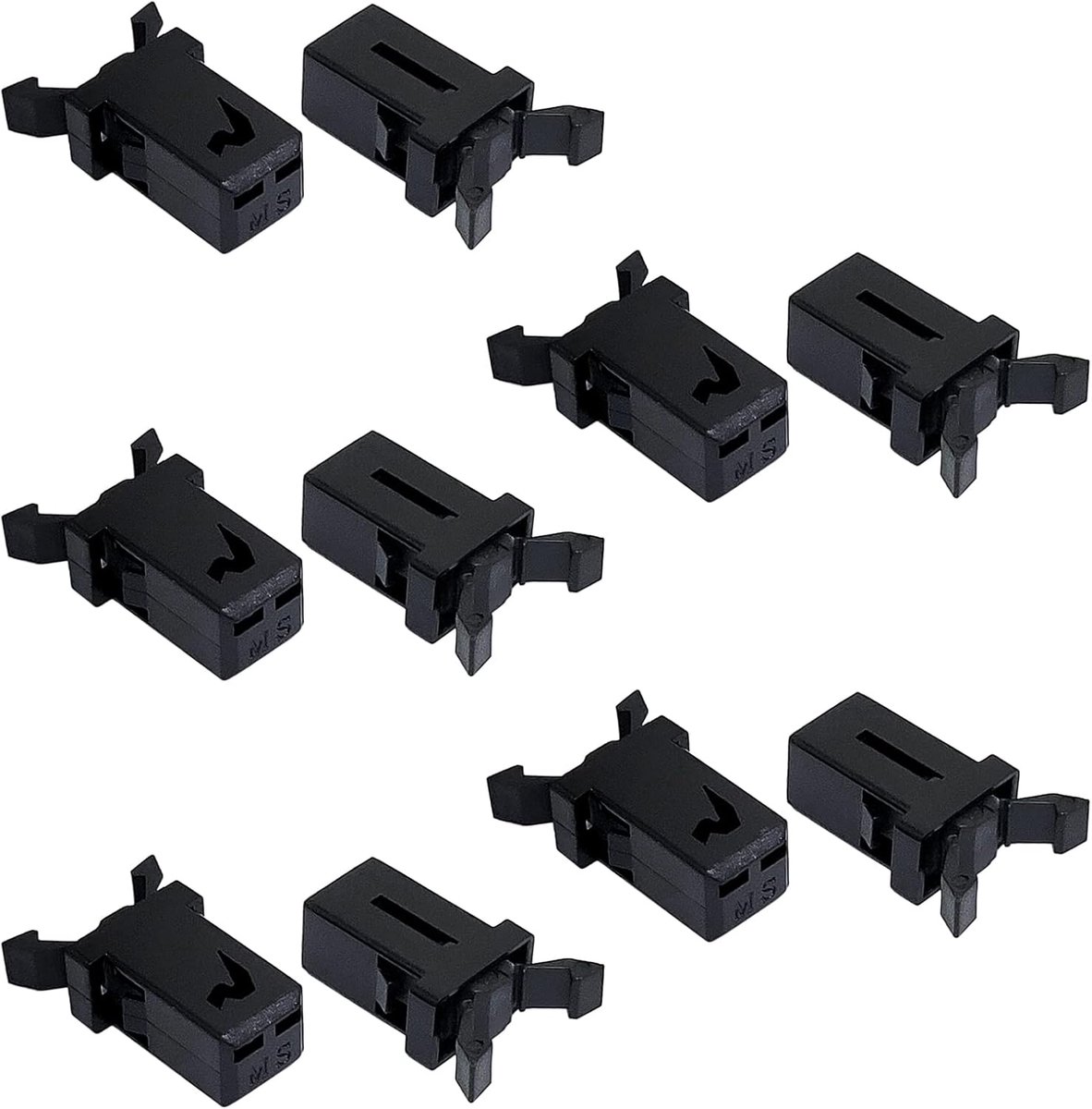 SnelShoppen - 10x Touch Lid Vuilnisbak Slot Plastic Vervanging voor 3-50 L Vuilnisbakken, Duurzaam en Eenvoudig te Installeren, Zwart
