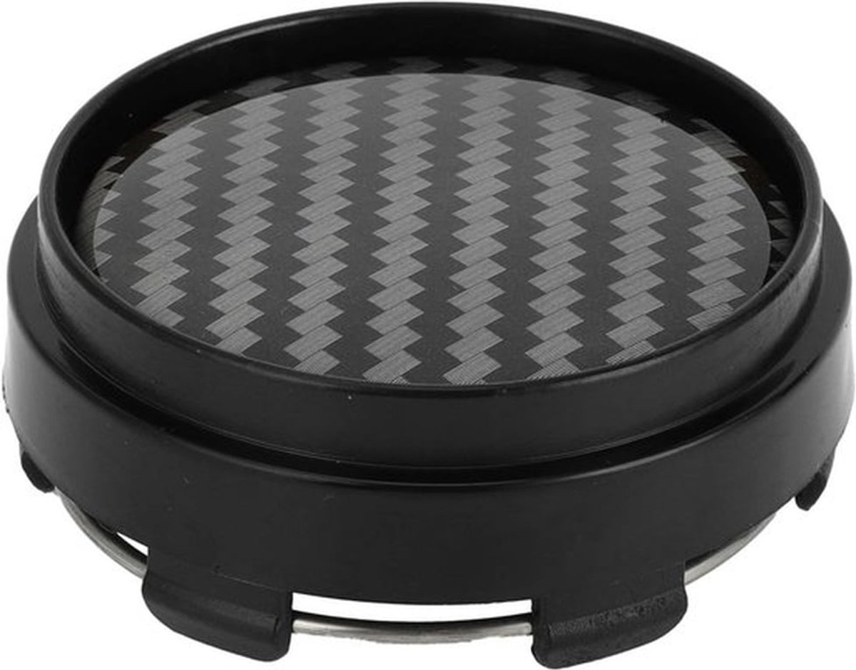 Wielnaafdop Duurzaam 66mm - Voertuignaafdoppen - Kunststof - Carbon Fiber Patroon - Zwart - Bescherming tegen stof en vuil - Naafdop