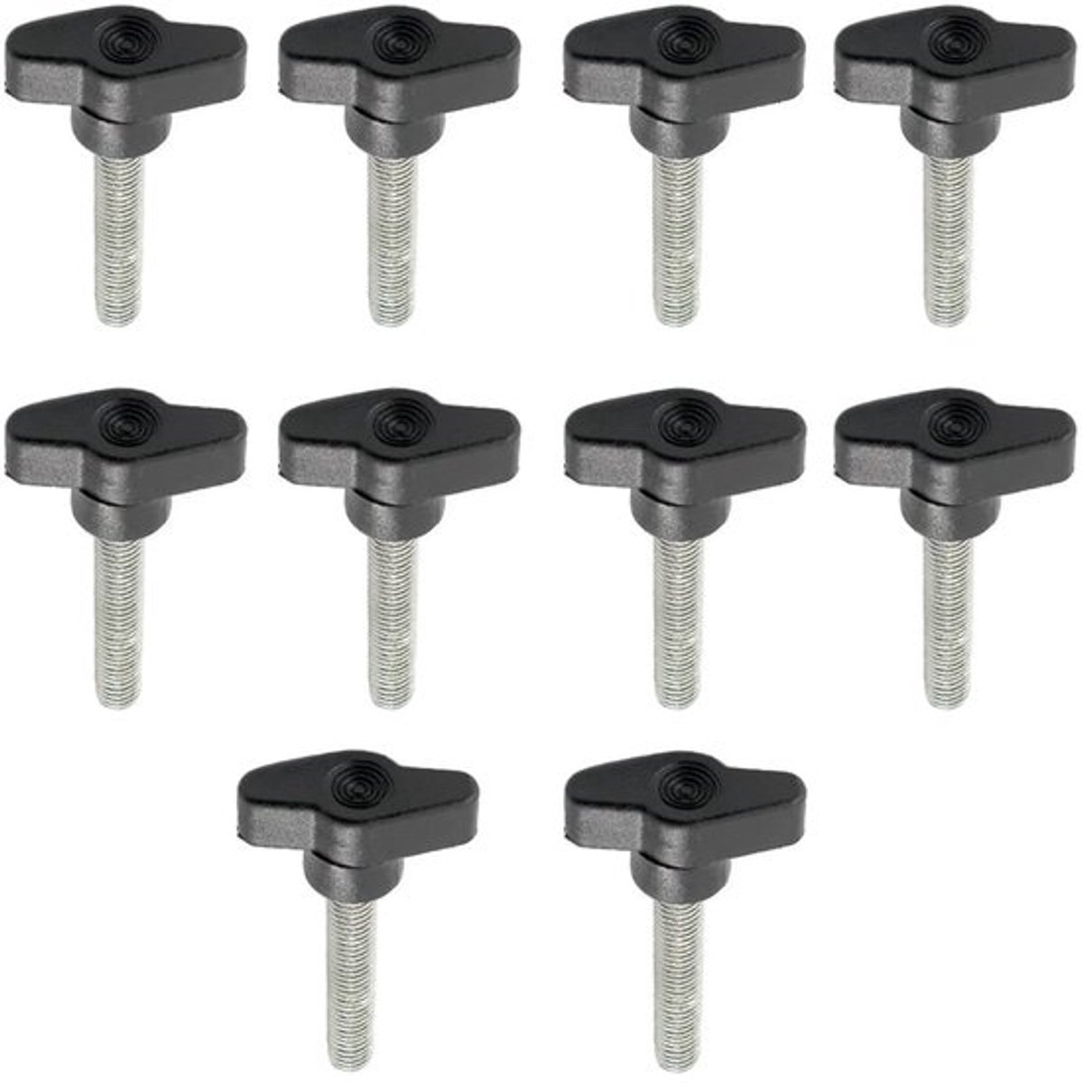 Schroefknoppen 10Pcs - T-vormige Handknop - Hoogwaardig Koolstofstaal - Anticorrosie - Duurzaam Kunststof - Diameter 36mm - Handknoppen