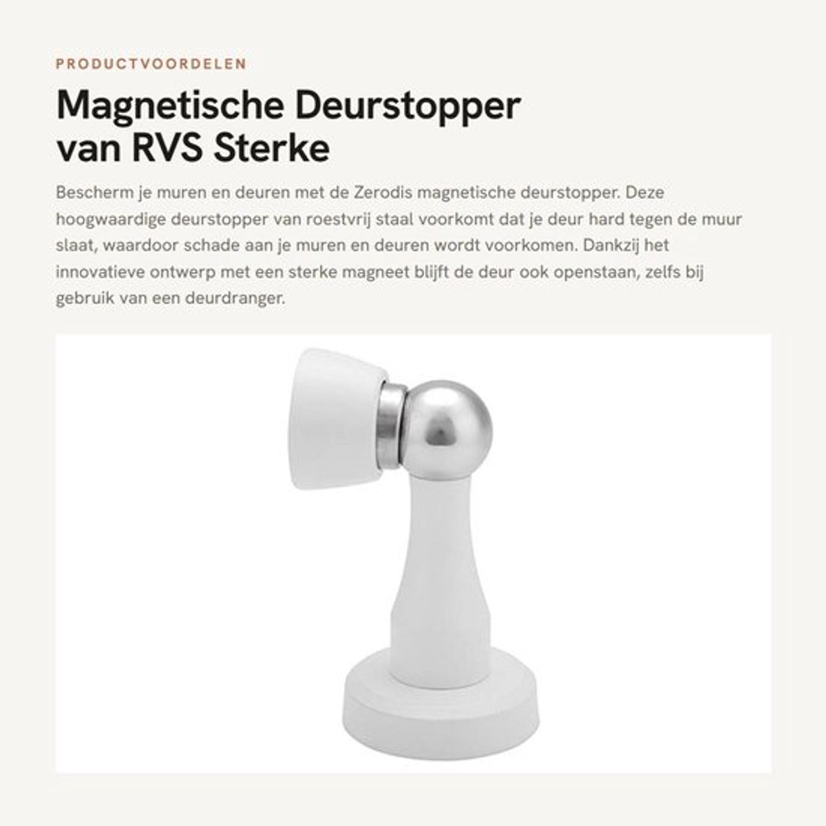 Deurstopper Sterke Magnet - Deurbuffer - Deurstoppers voor Binnen - Deurvastzetter - Deurstopper Muur - Hoogwaardig Roestvrij Staal - Deurhouder