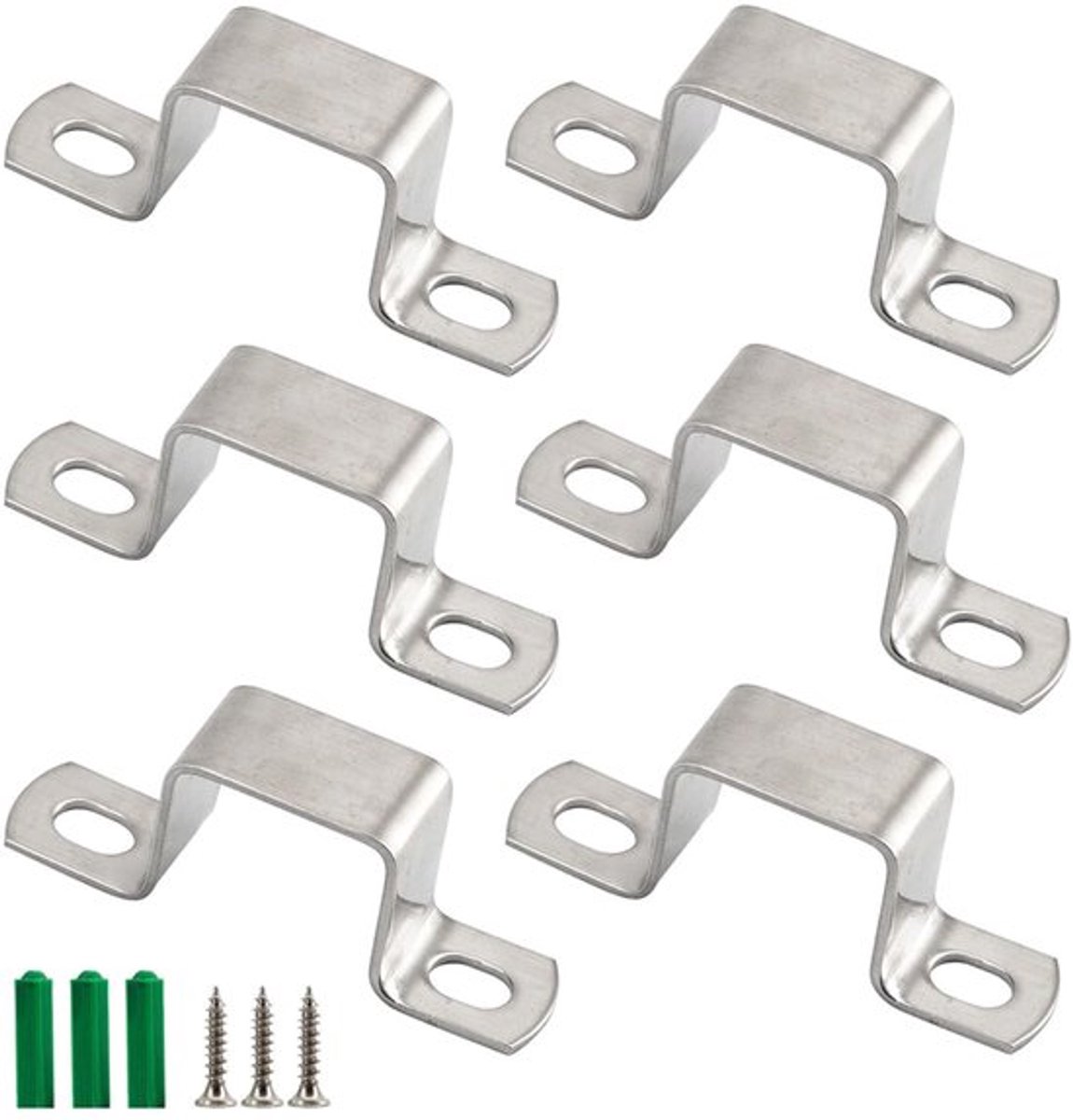 (6 stuks) M40x20mm Vierkante Buisbeugel 304 Roestvrij Staal U-vorm Metalen Beugel Pijphanger Riemschijf Slangklem