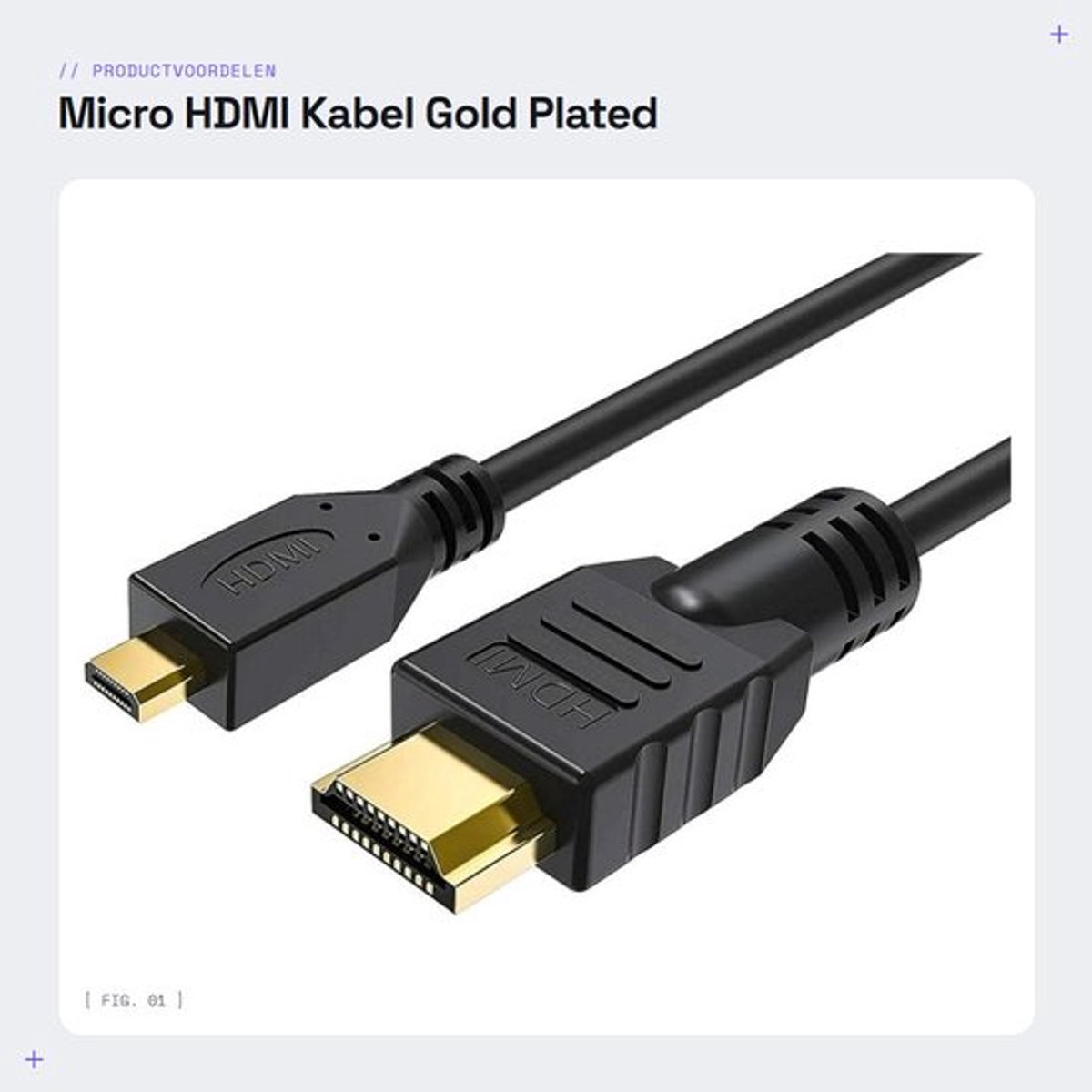 Micro HDMI Kabel - Gold Plated - 1.8m - Video en Audio - Hoogwaardige verbinding - Geschikt voor camera's - Kleur zwart
