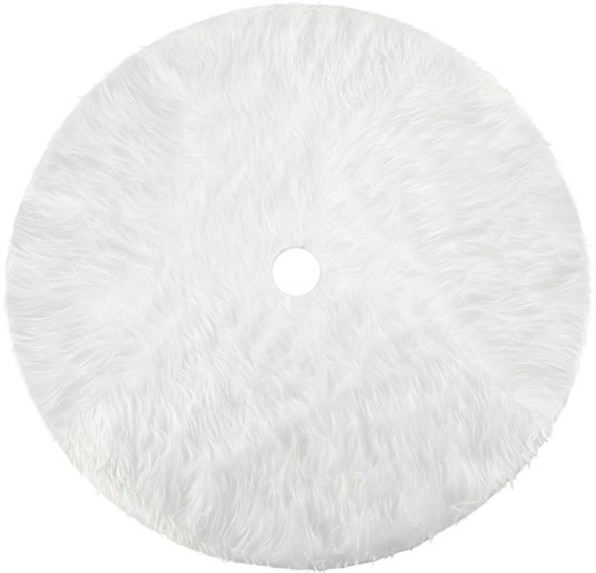 Kerstboomrok 50 cm - Wit Imitatiebont - Pluizig/Zacht - Kleine Kerstboom - Tafeldecoratie - Warme Sfeer - Kerstboomdecoratie