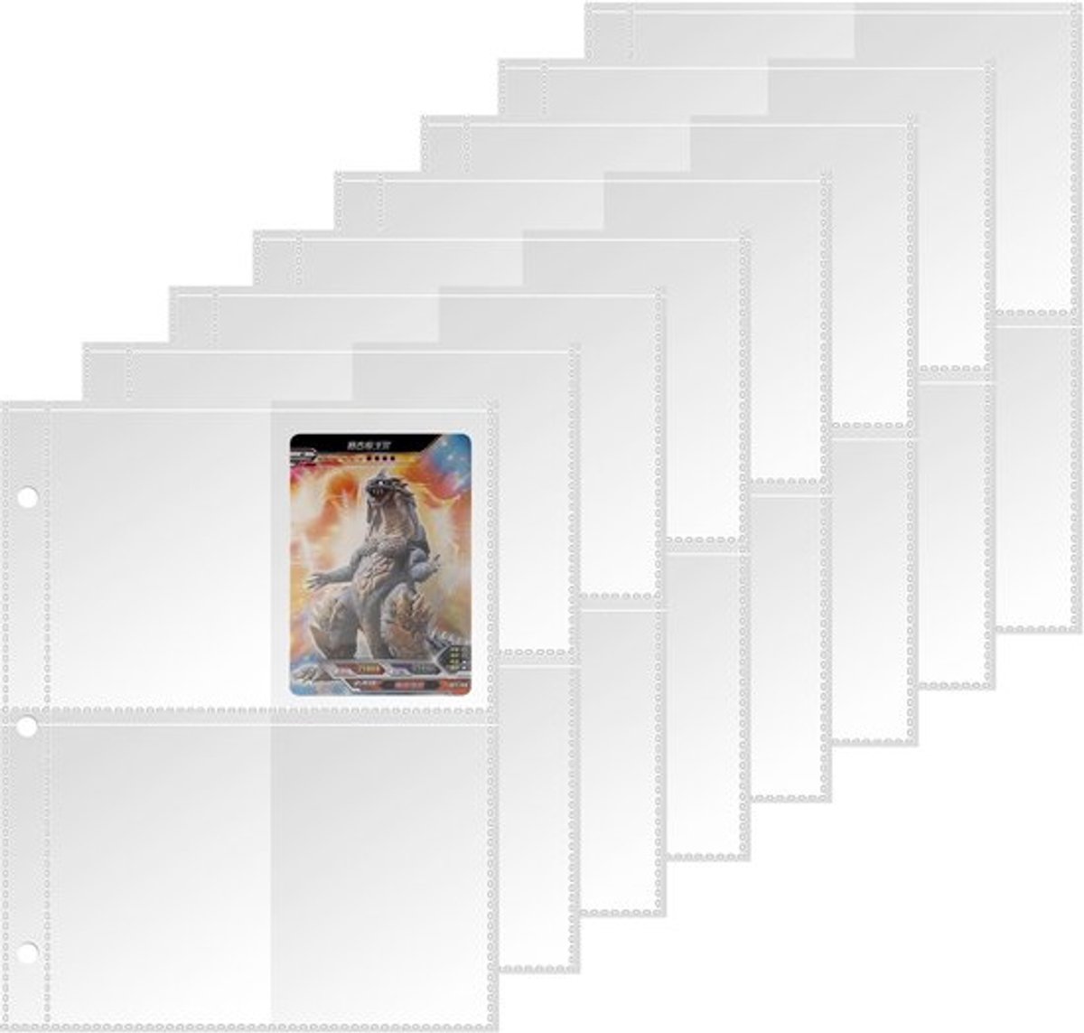Hoezen 400 Stuks - Dubbelzijdig - Ultraheldere Kaartvellen - Gaten Voor Ringmappen - Hoesjes Voor Verzamelkaarten - Geschikt Voor Speelkaarten - Kaarthoezen
